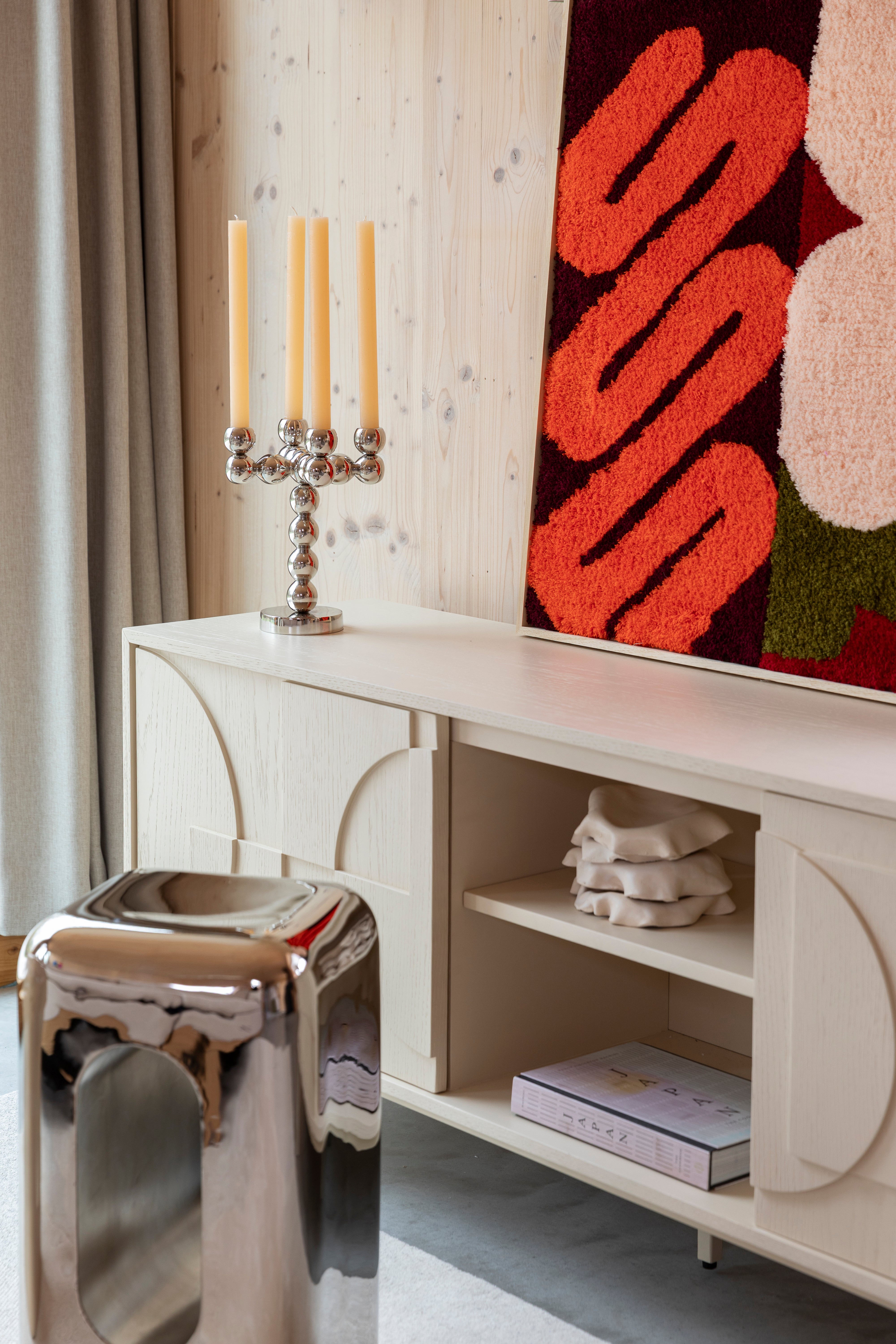 Svícen BUBBLES FOUR stříbrný