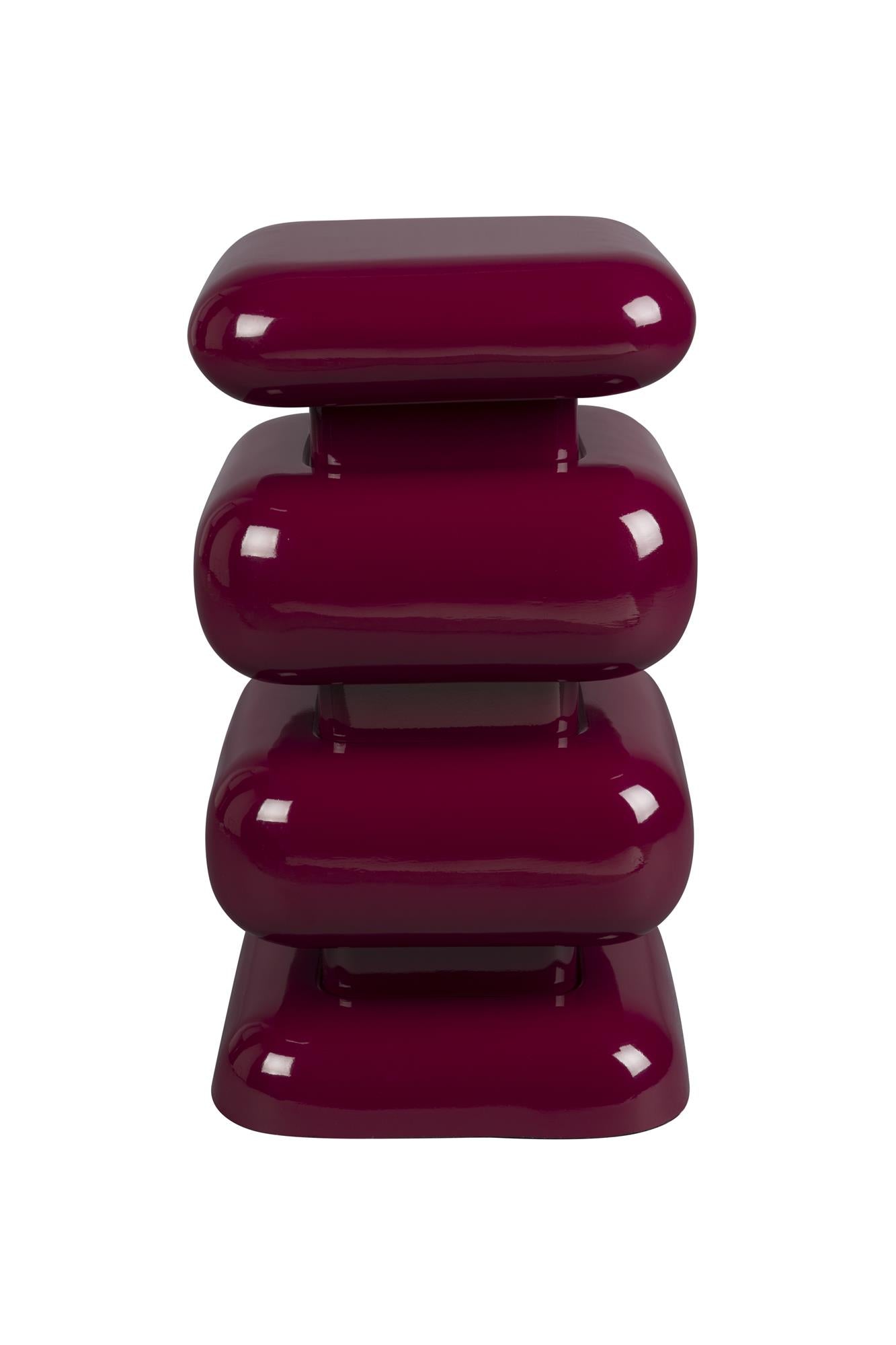STUBBY burgundy side table