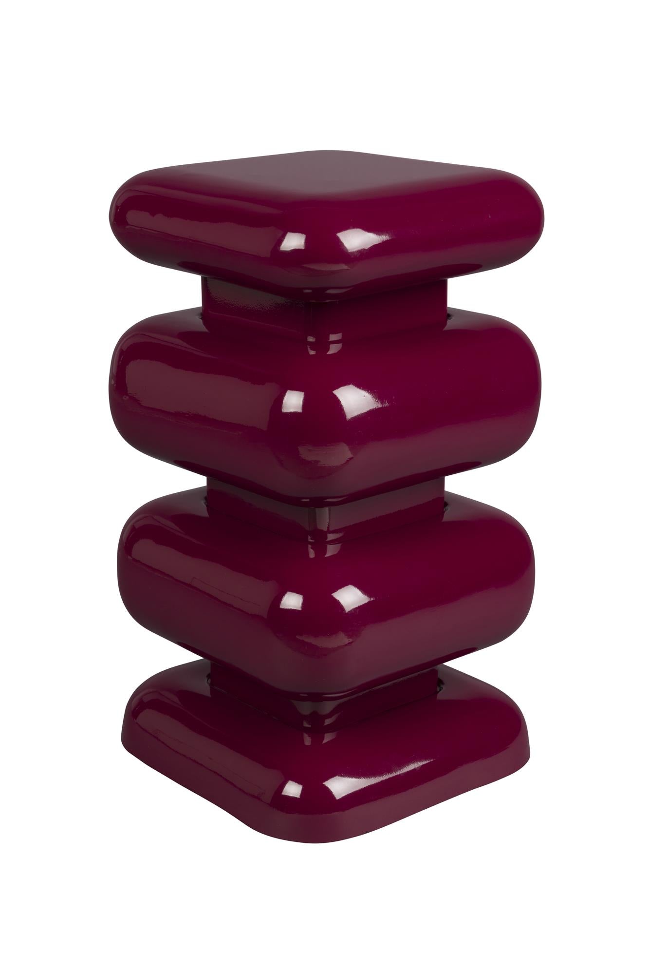STUBBY burgundy side table
