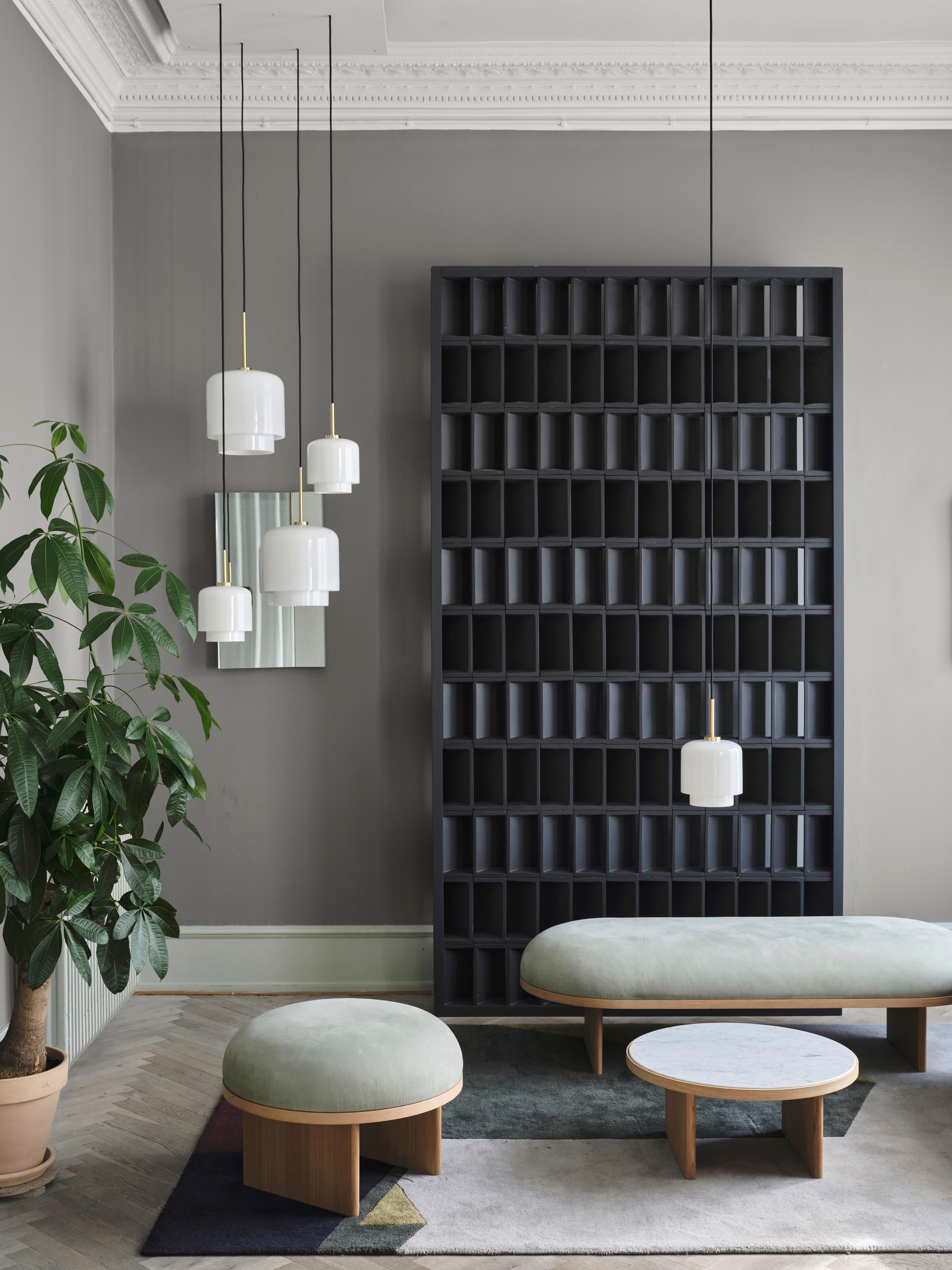 MEGUMI pendant lamp white with brass finish