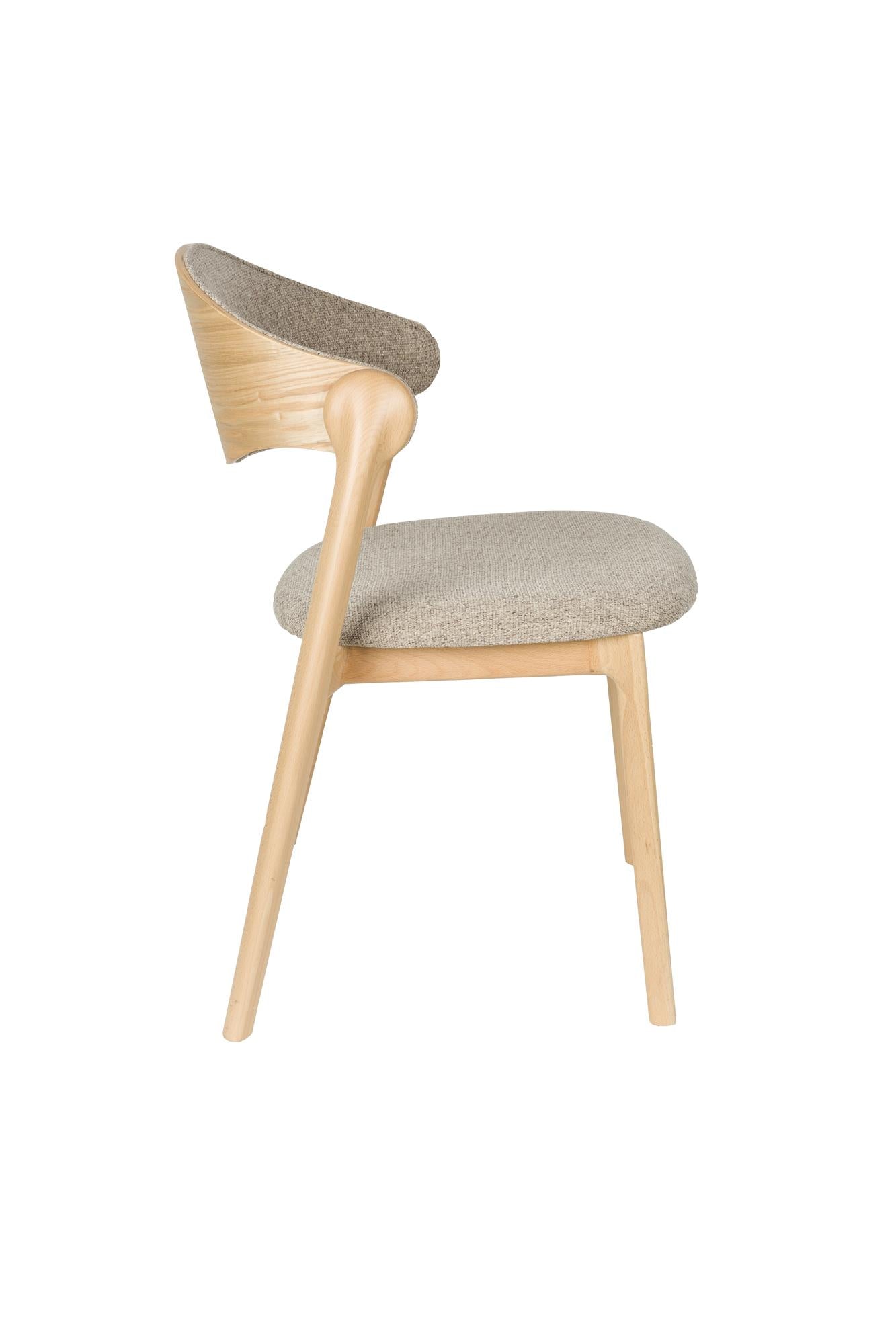 BABINGTON Chair brown with wooden base