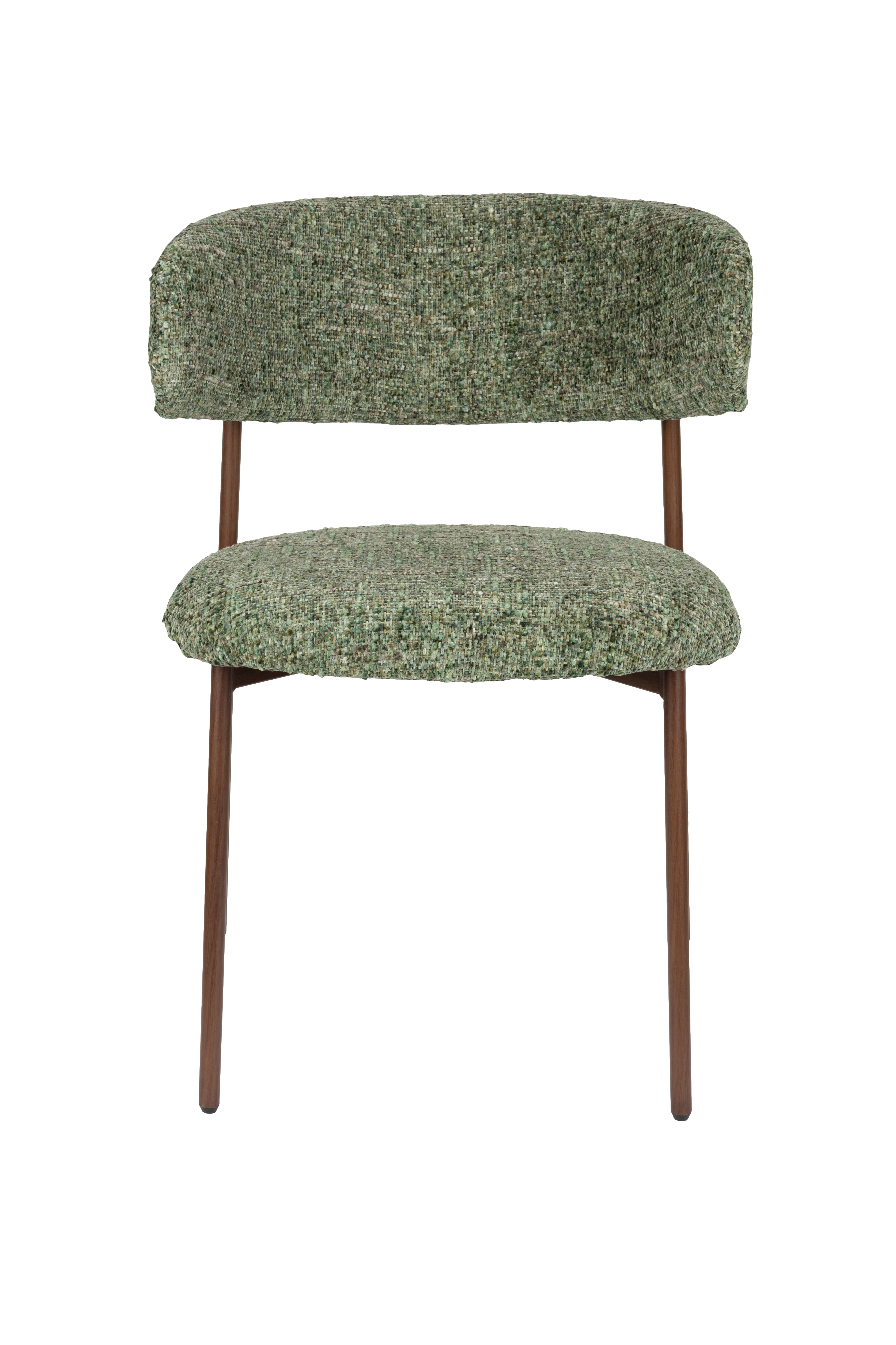 Židle CLAES zelená s hnědým podstavcem