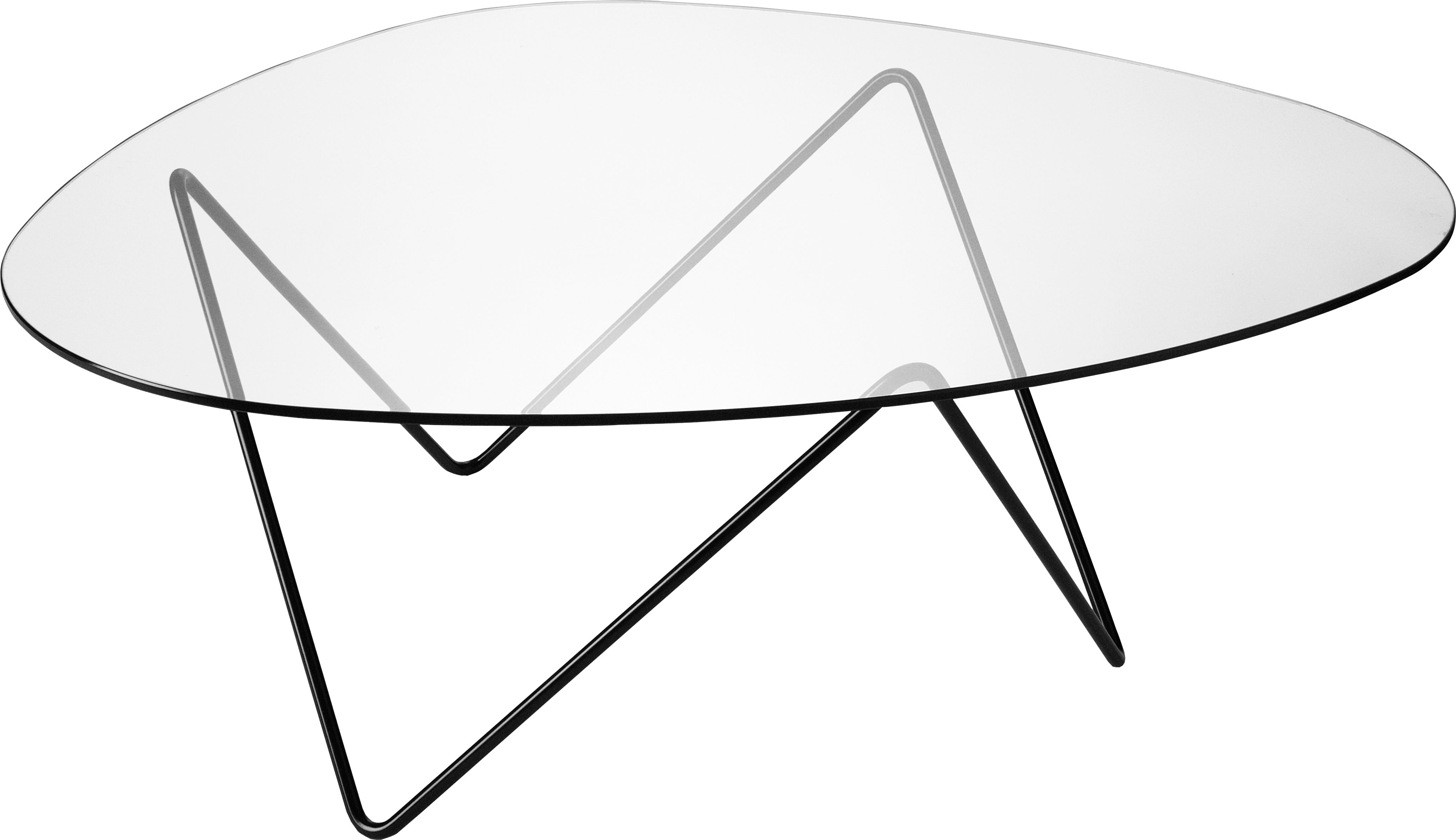 PEDRERA coffee table glass with black base