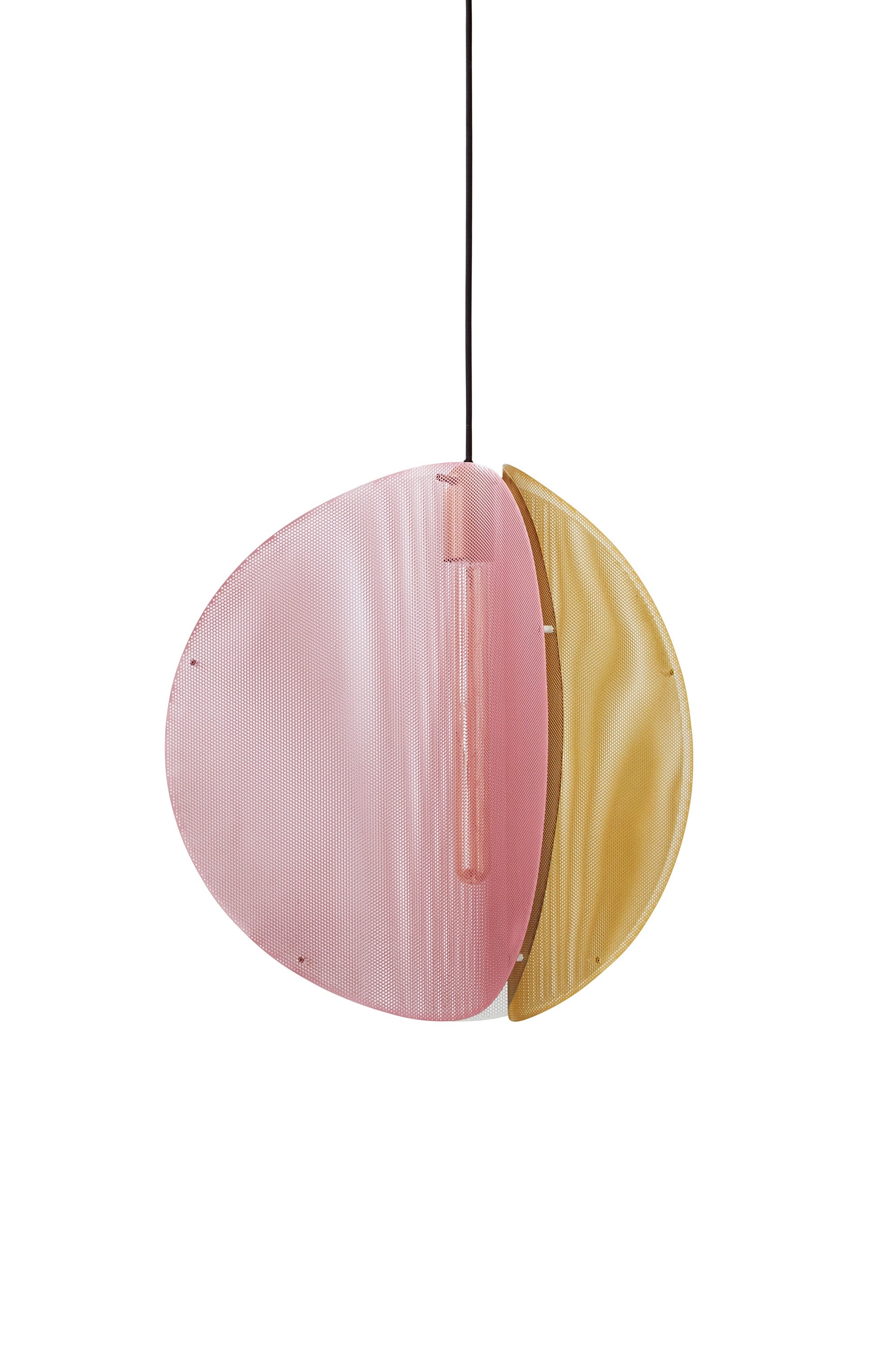 Lampa visící PROXIMA mosazná s růžovou