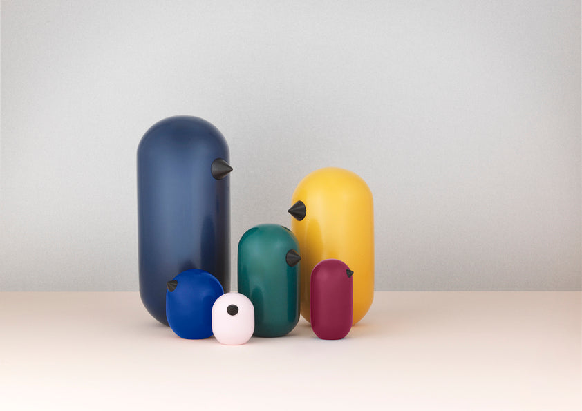 Wooden figurine Little Bird sea green