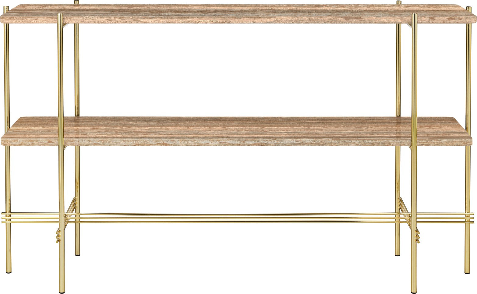 Konzole TS travertin se zlatou základnou