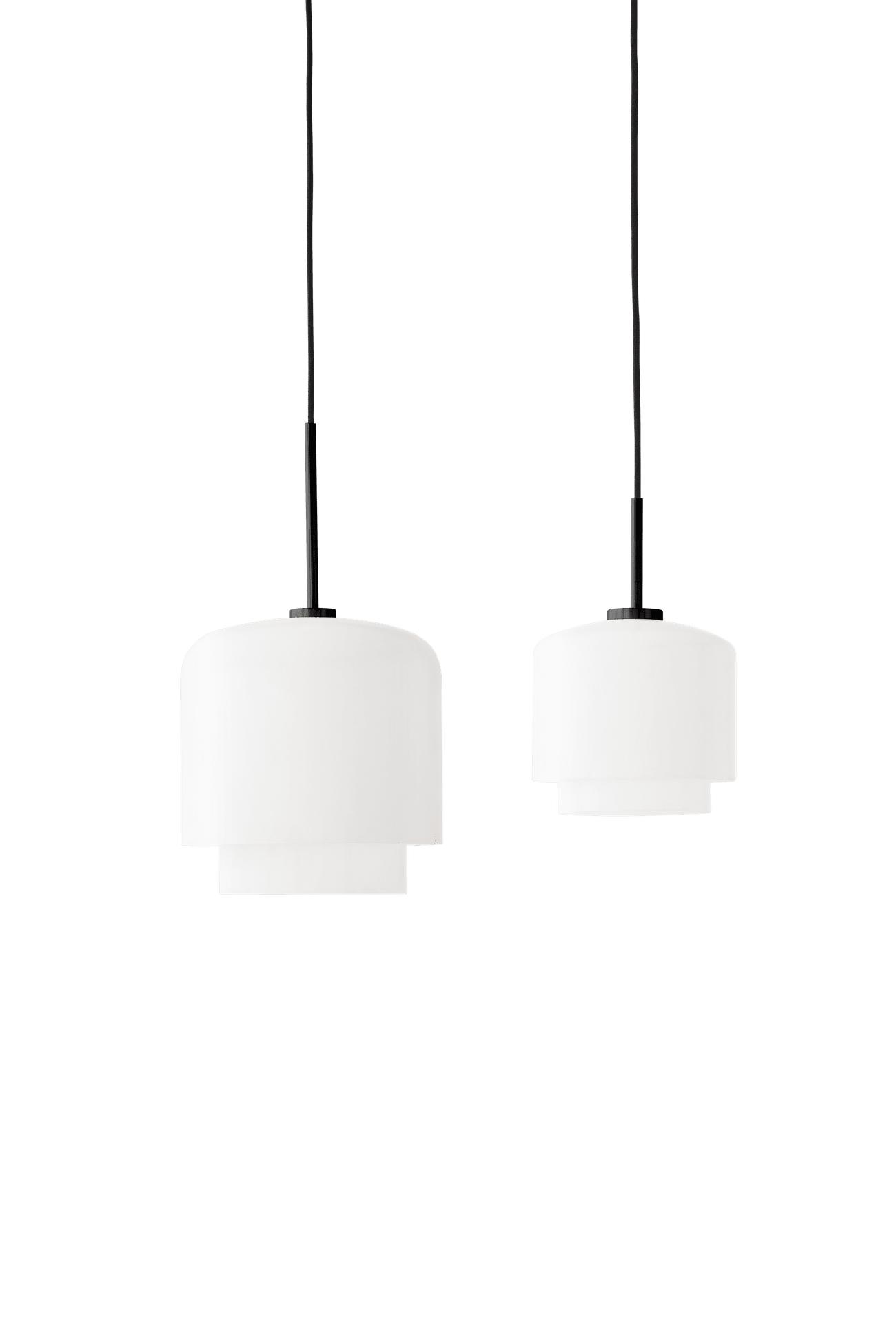 MEGUMI pendant lamp white with black finish