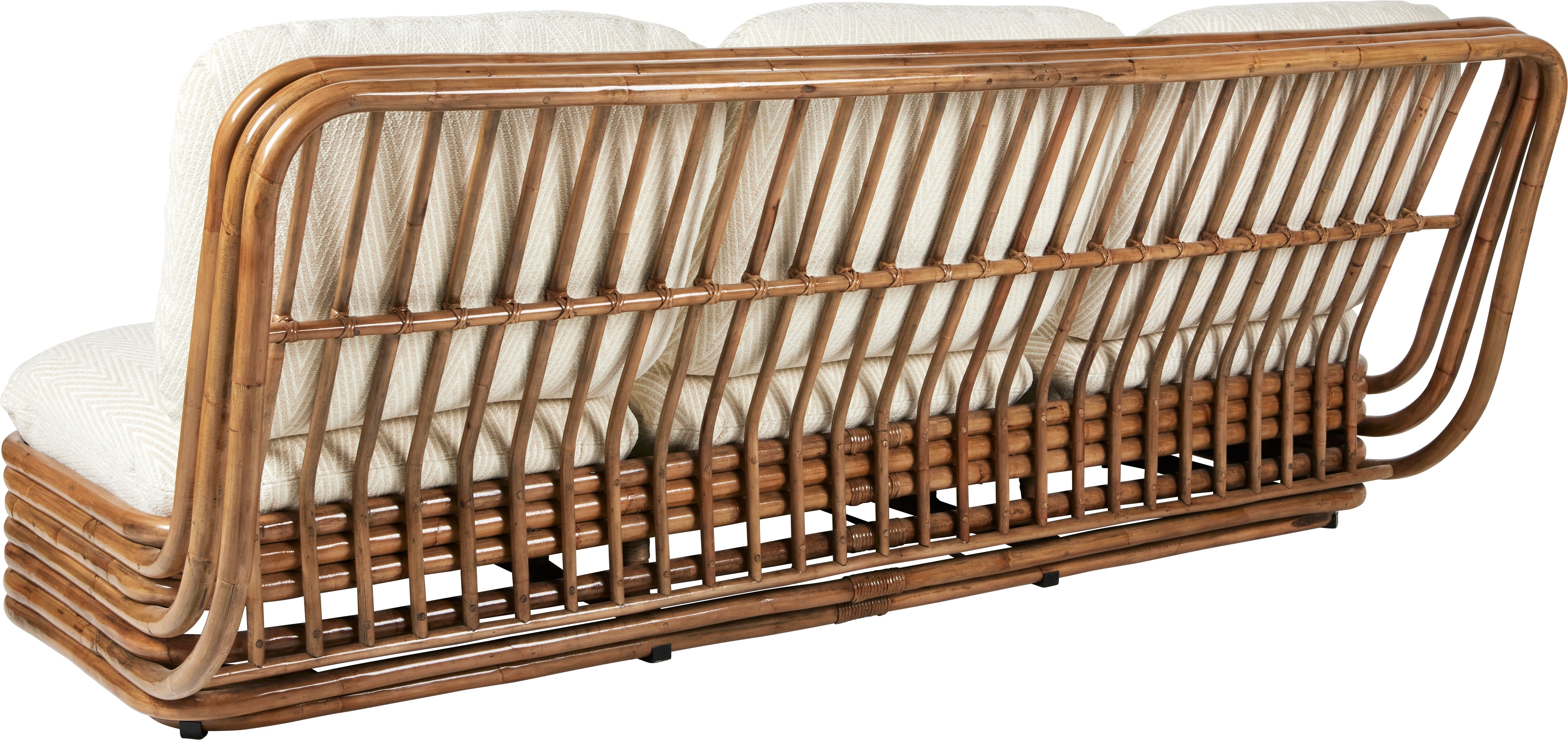 BOHEMIAN Sofa 72 upholstered with a rattan base