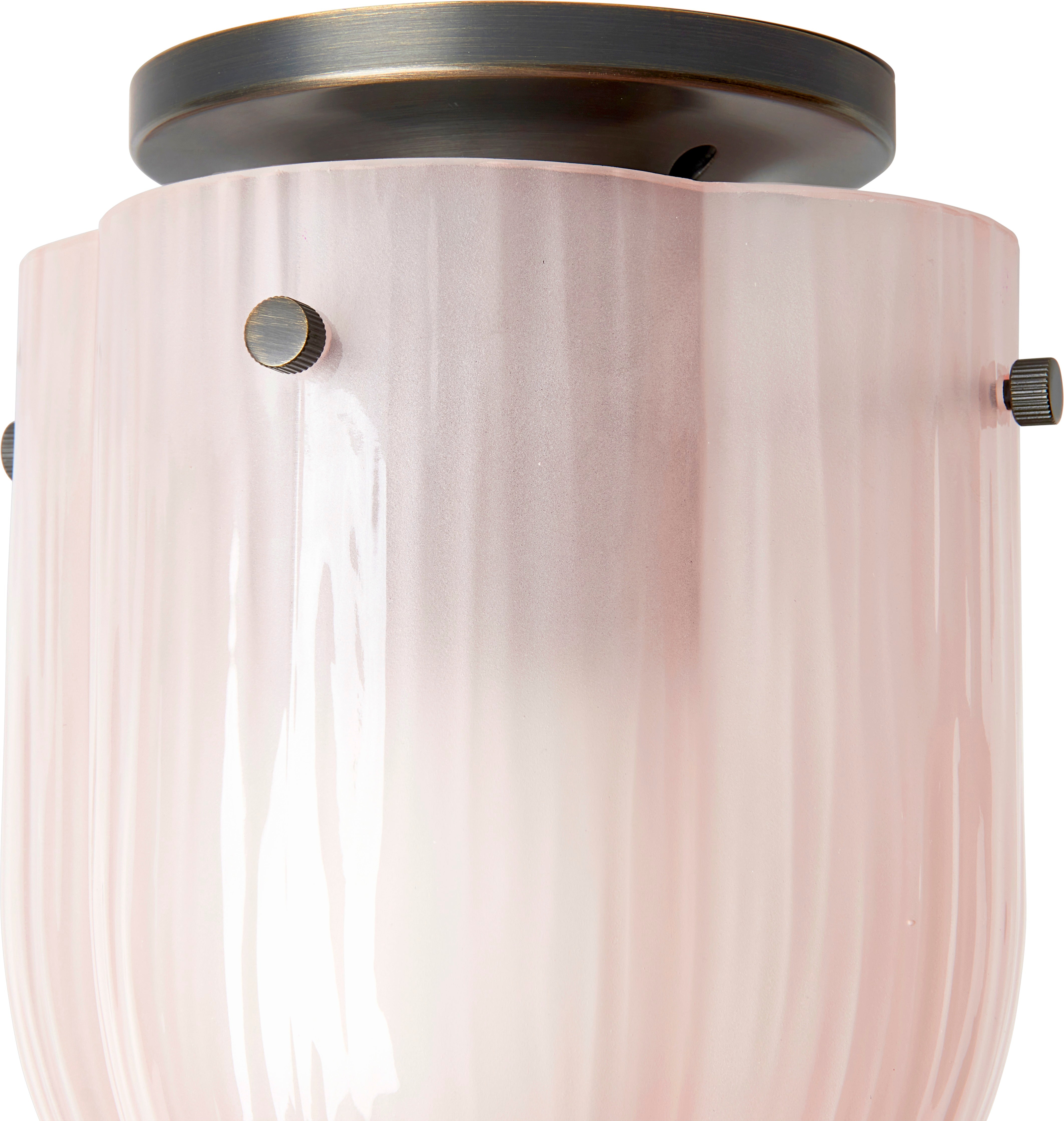 Stropní lampa SEINE růžové sklo
