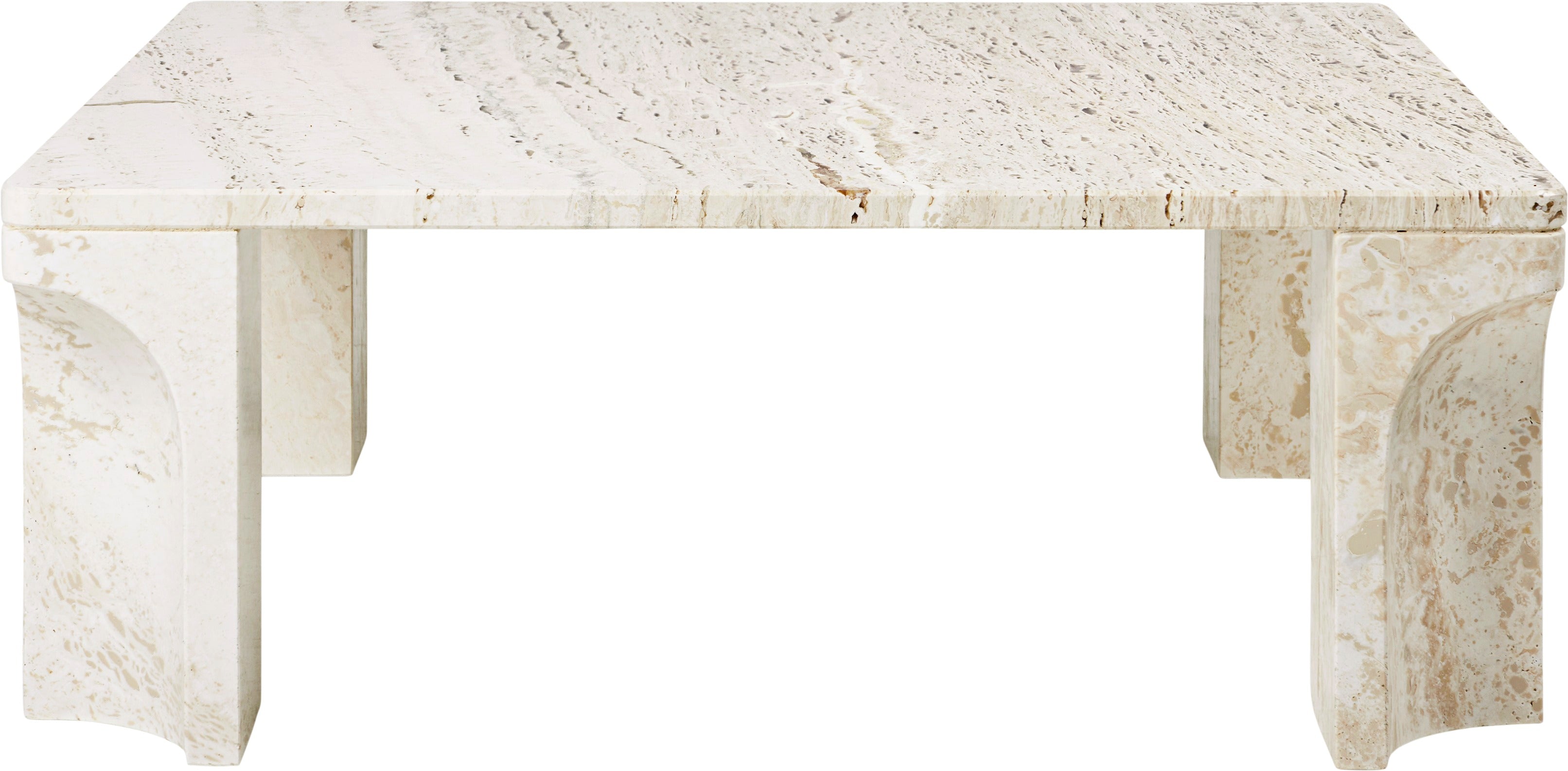 DORIC cream travertine coffee table