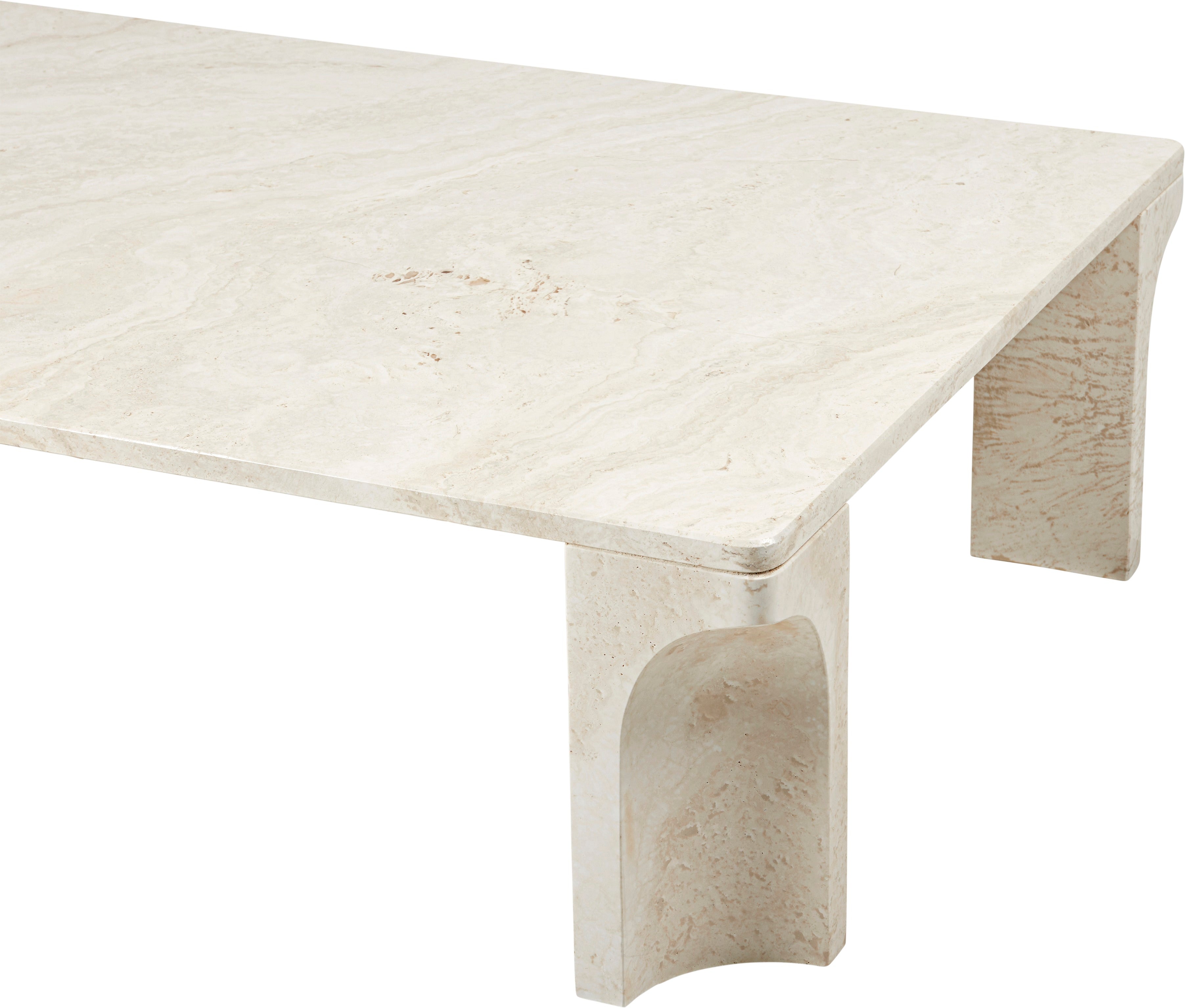 DORIC cream travertine coffee table