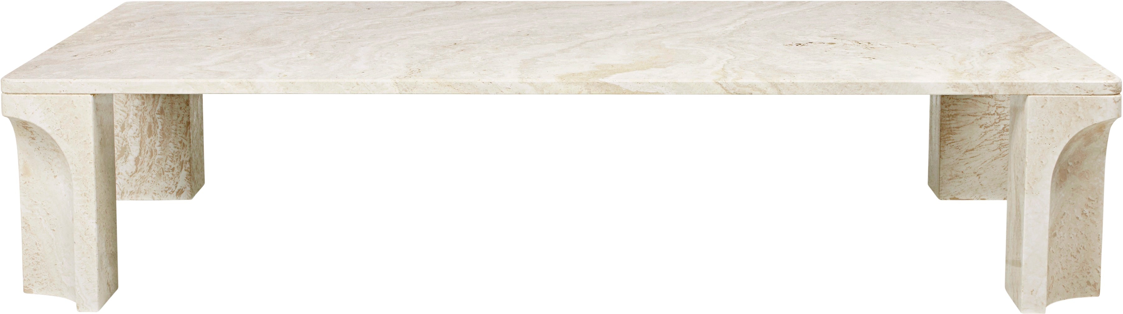 DORIC cream travertine coffee table