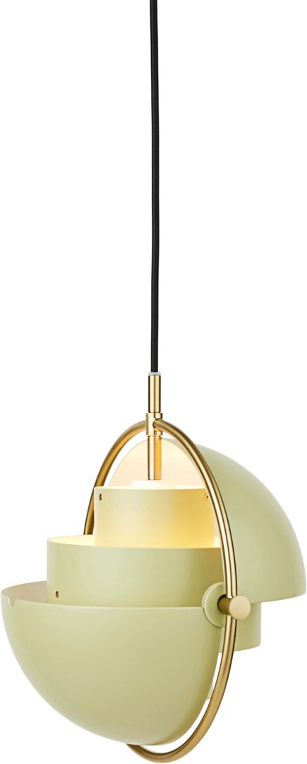 MULTI-LITE pendant lamp in light green with brass