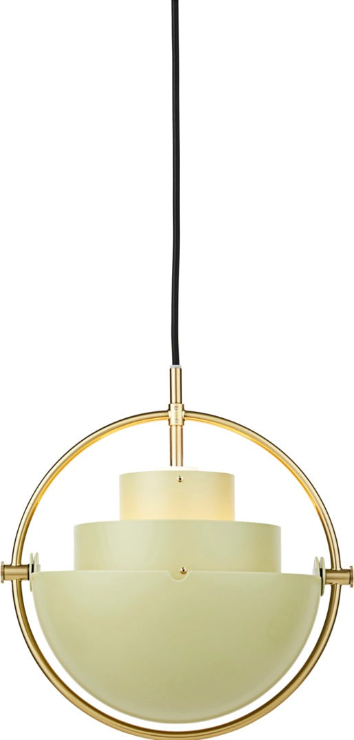 MULTI-LITE pendant lamp in light green with brass