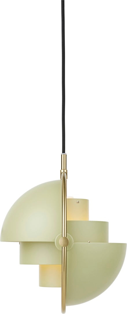MULTI-LITE pendant lamp in light green with brass