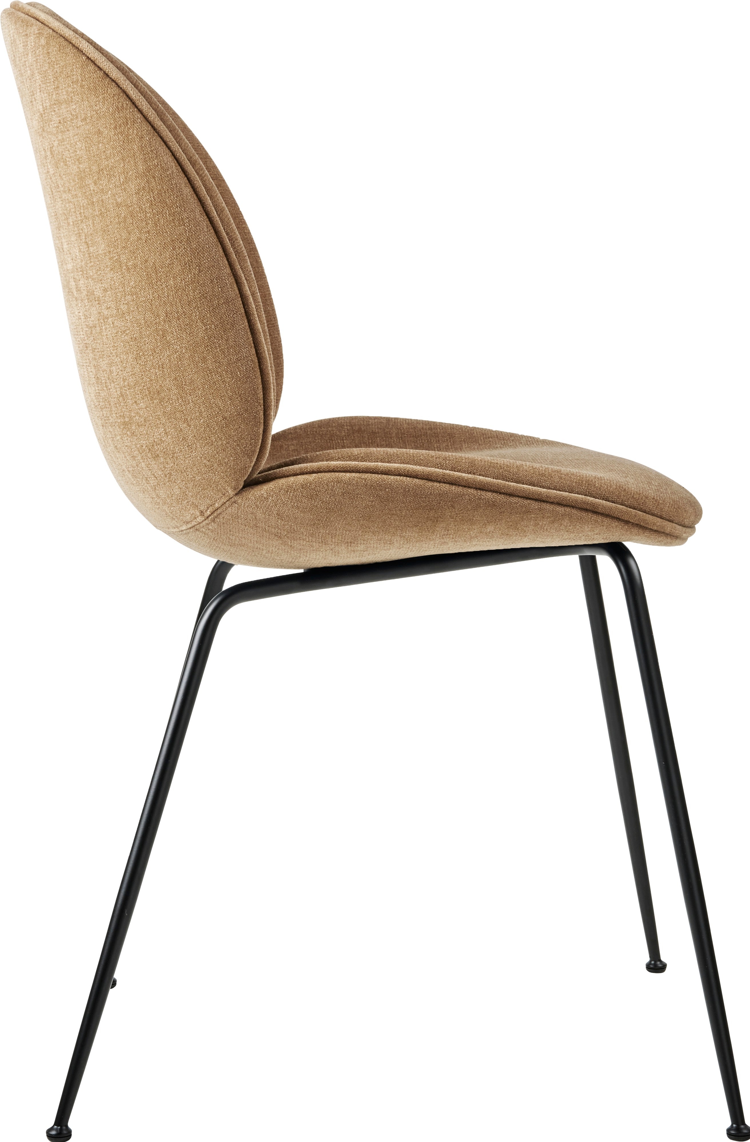 BEETLE upholstered chair with a black steel base