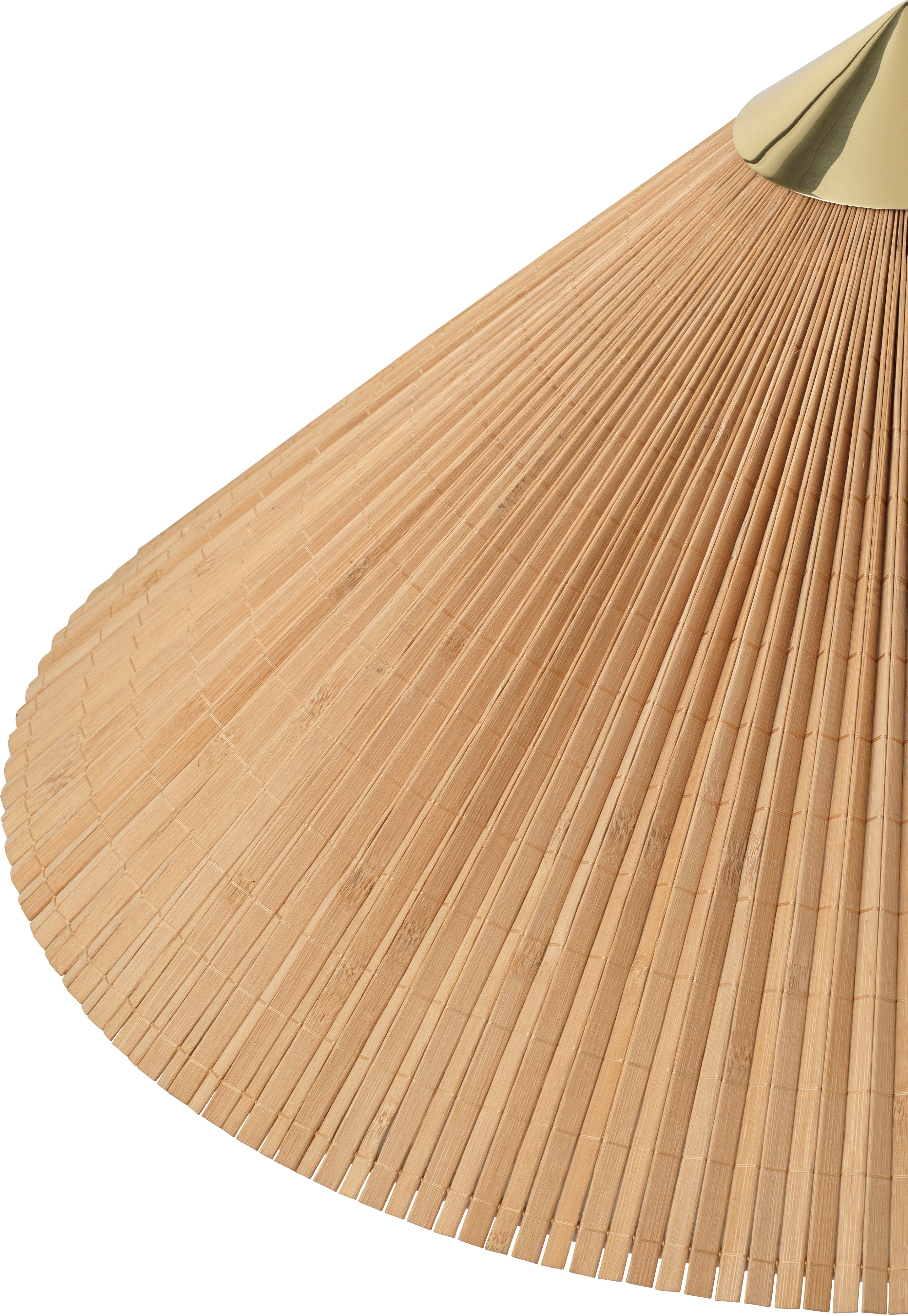 Stojací lampa 9602 mosaz s bambusovým stínidlem