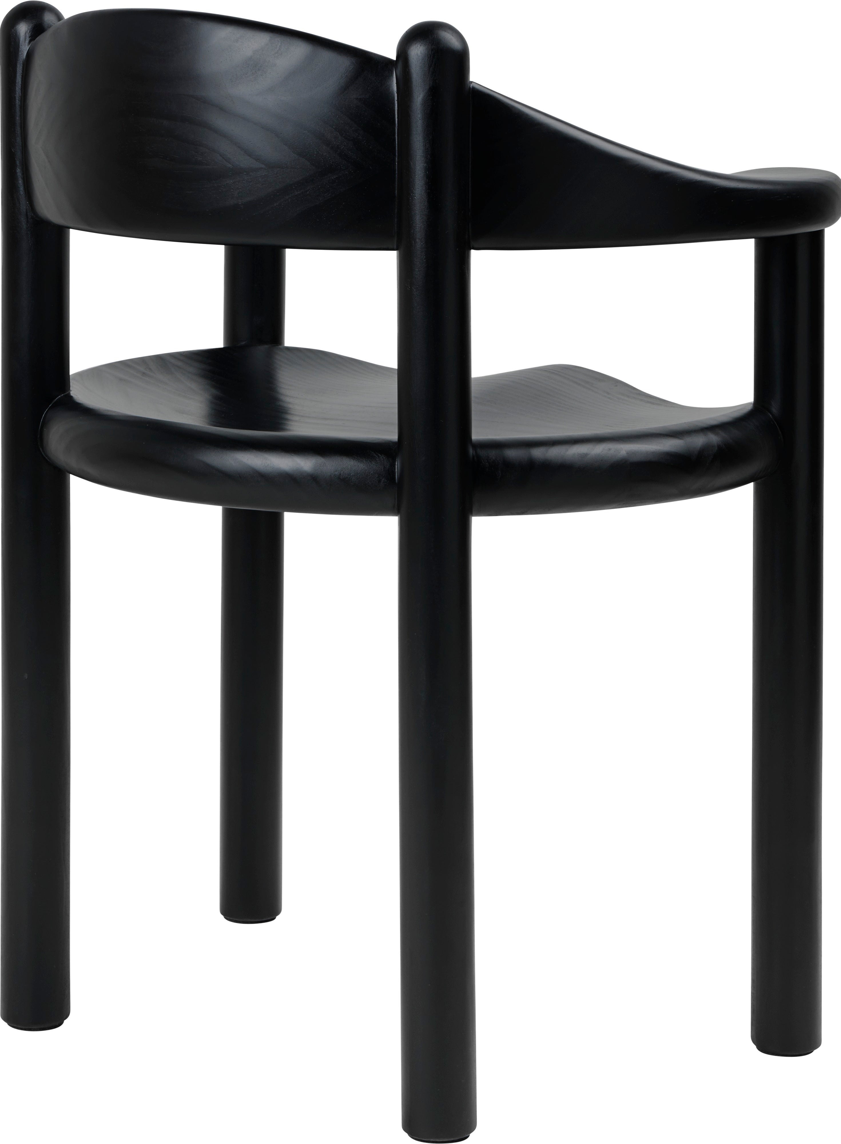 Křeslo s opěrkami DAUMILLER černé borovicové dřevo