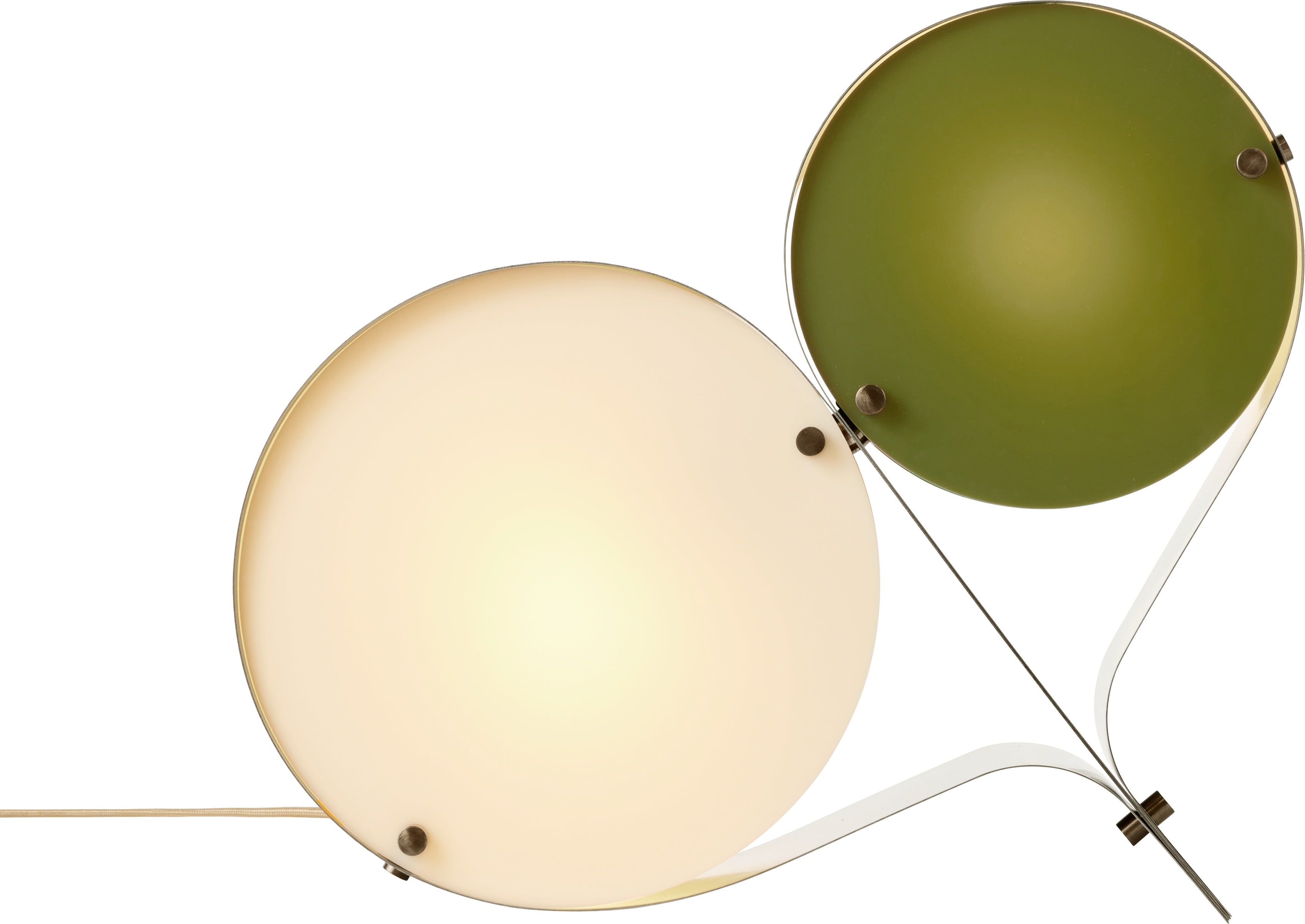 Stolní lampa COPPIA krémová s olivovou