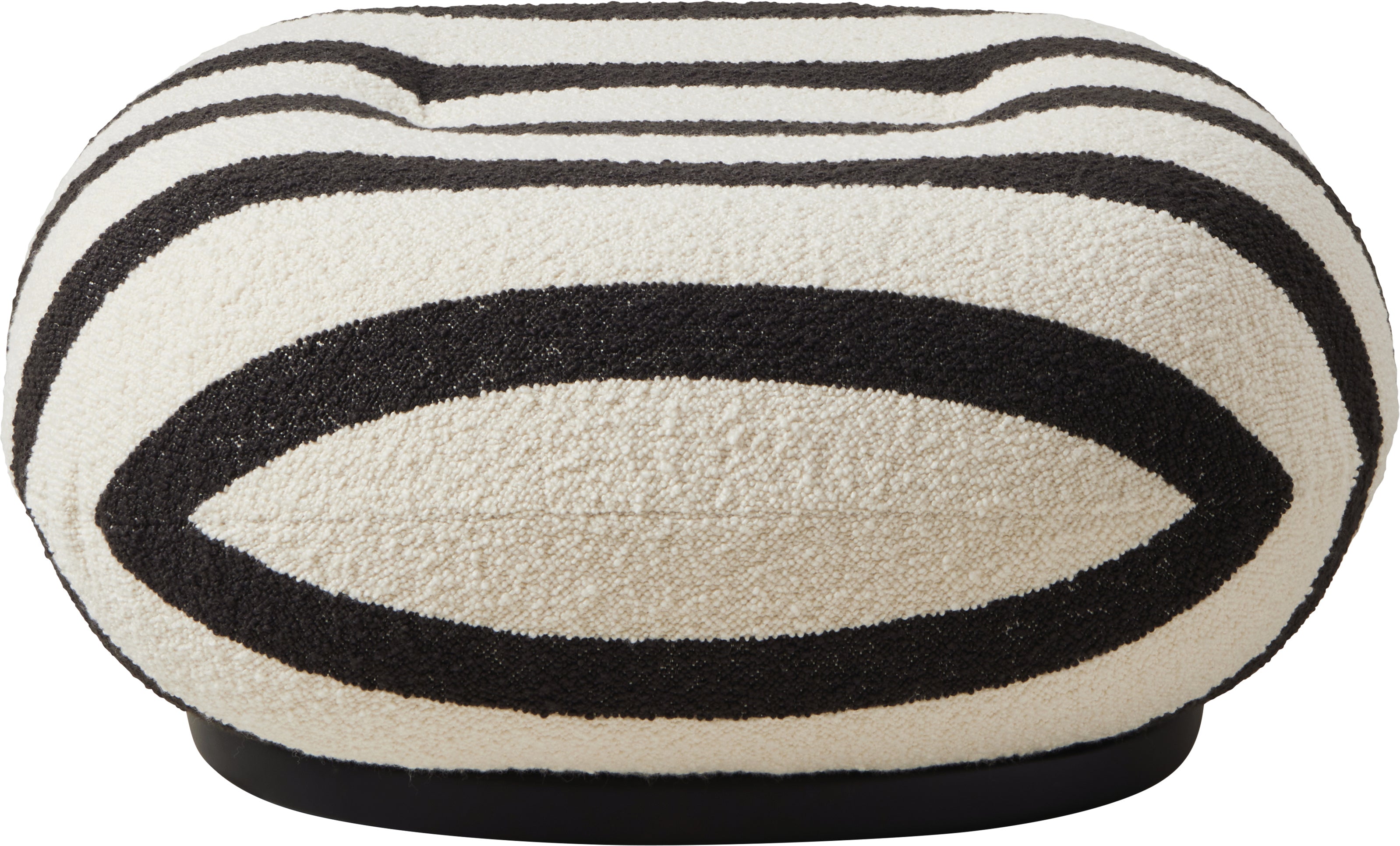 PACHA upholstered pouf with black base