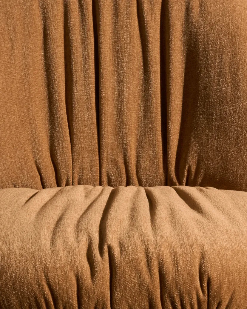 Otáčecí křeslo BEETLE SOFT čalouněné s ořechovým dřevem a černým podstavcem