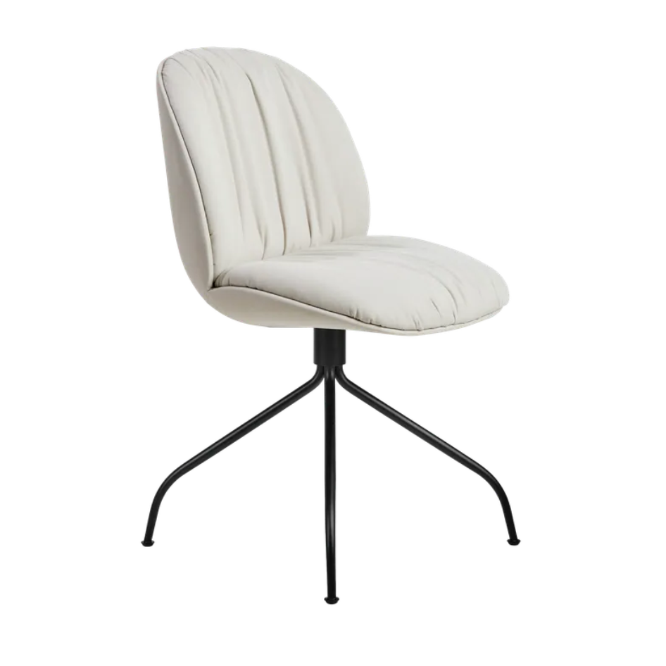 BEETLE SOFT upholstered swivel chair with a black base
