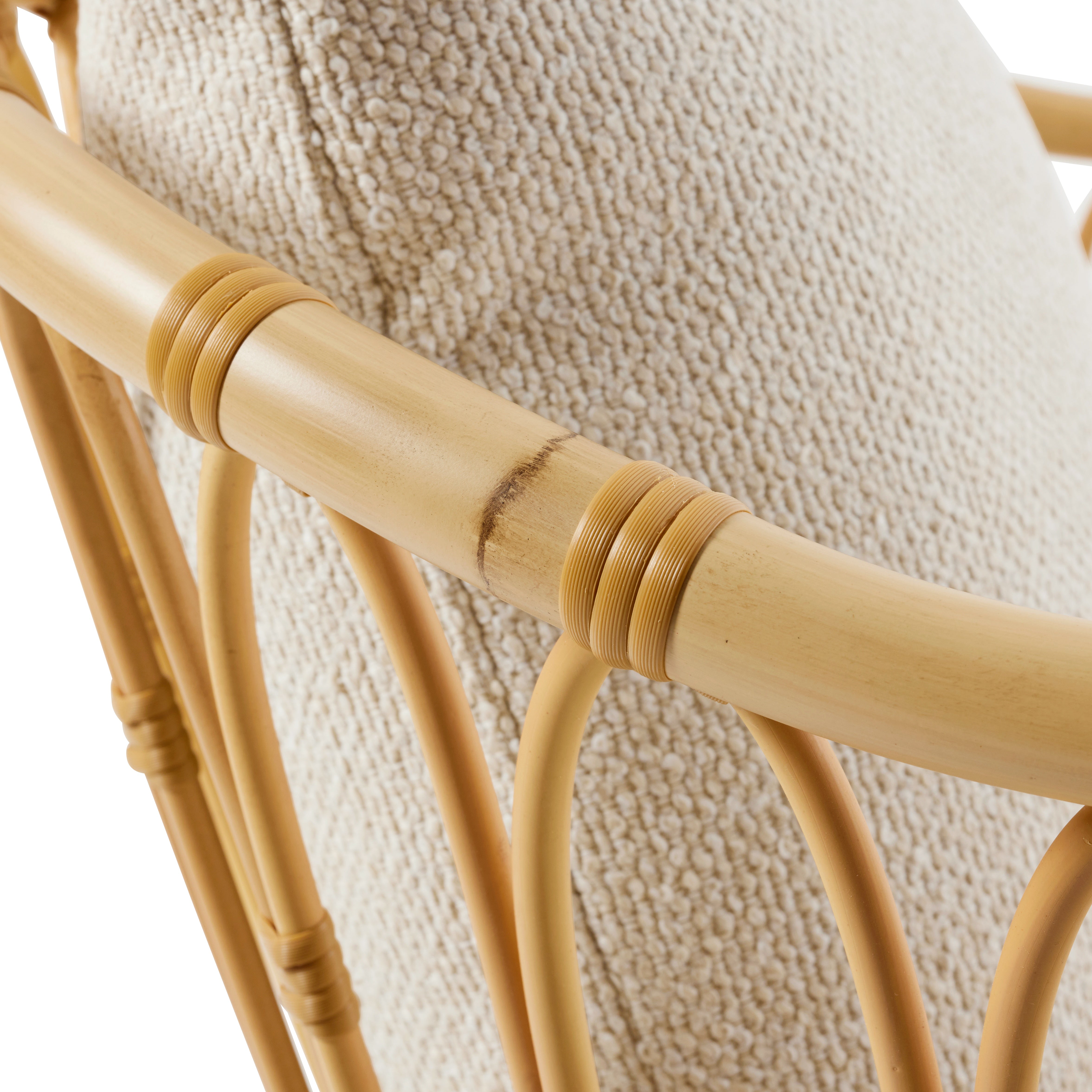 GRACE upholstered garden armchair with a rattan base