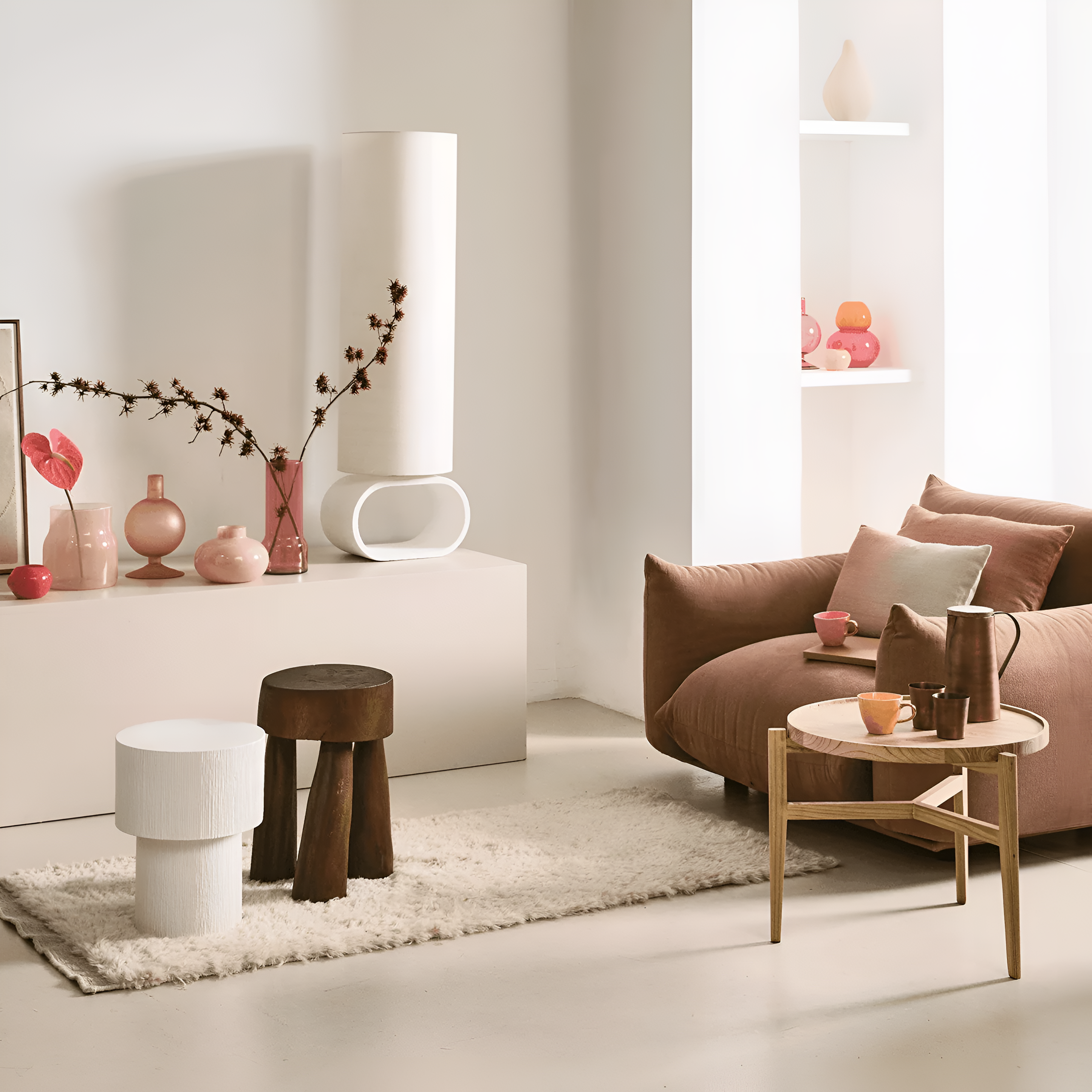 Stojací lampa BARLETTA bílá keramika