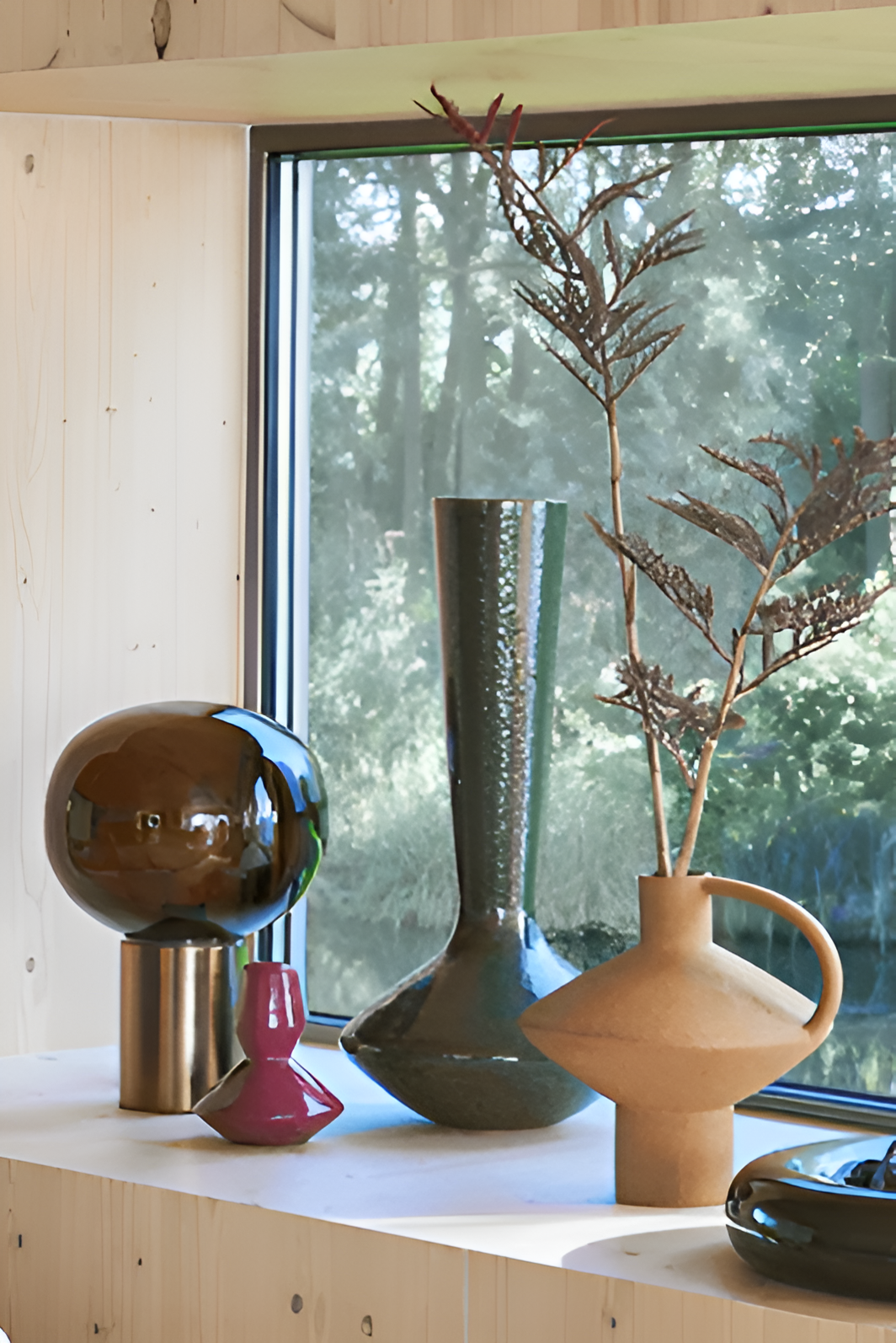 Brun table lamp brown glass with a golden base