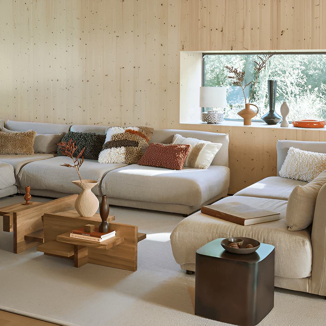 Noah cream pillow with brown