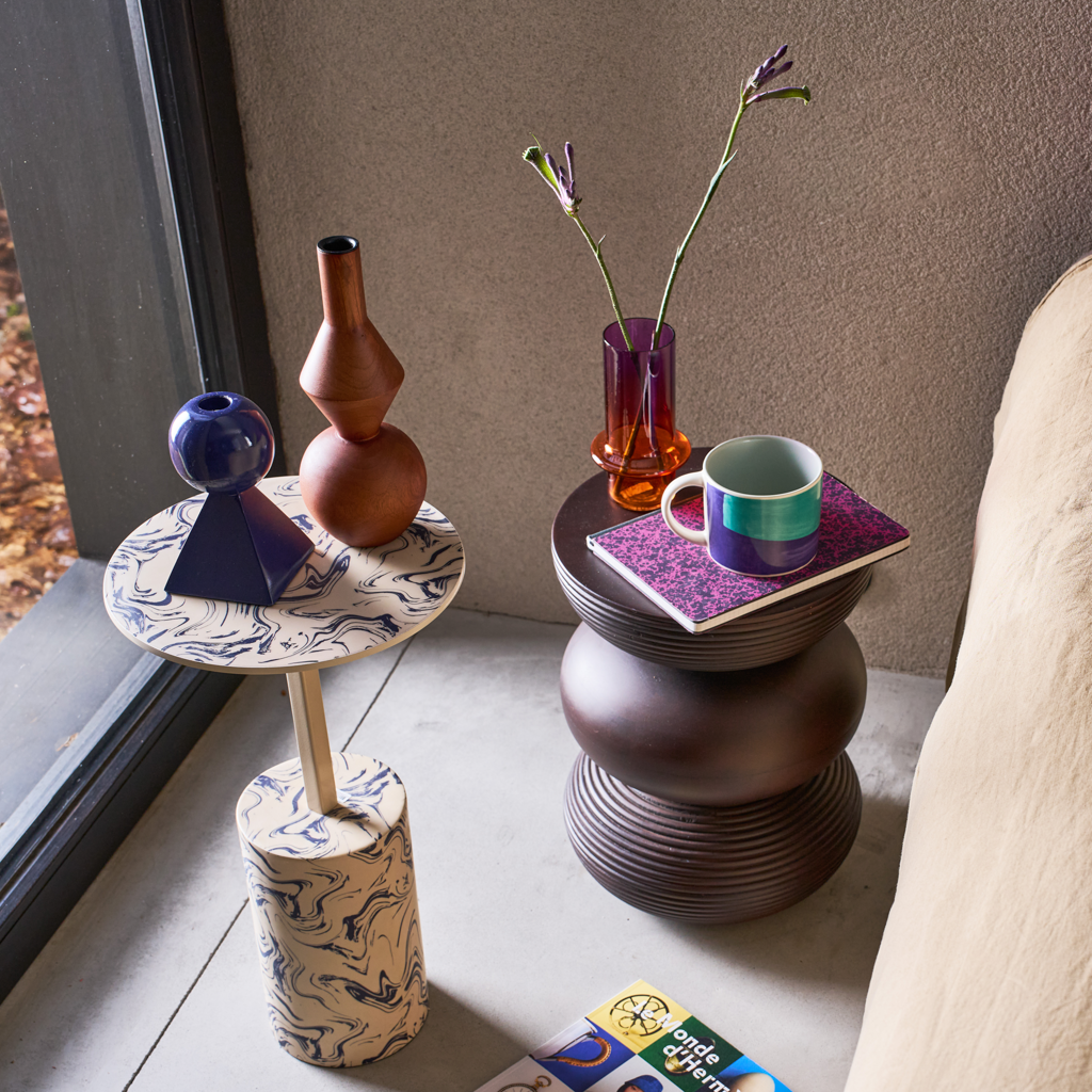 Stolik boczny SVEN ciemnobrązowe drewno mango