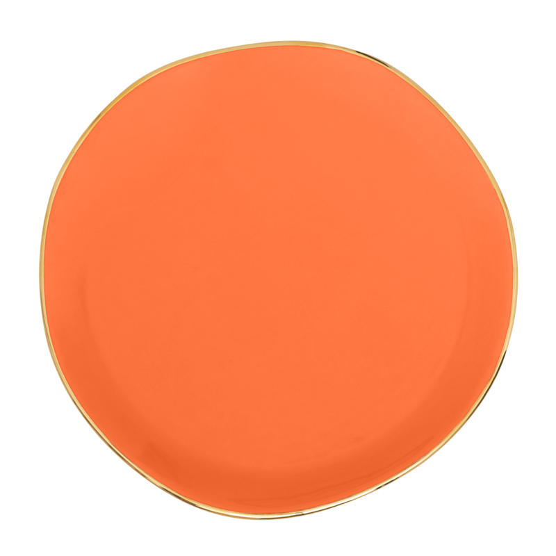 Talíř GOOD MORNING oranžový se zlatým povrchem