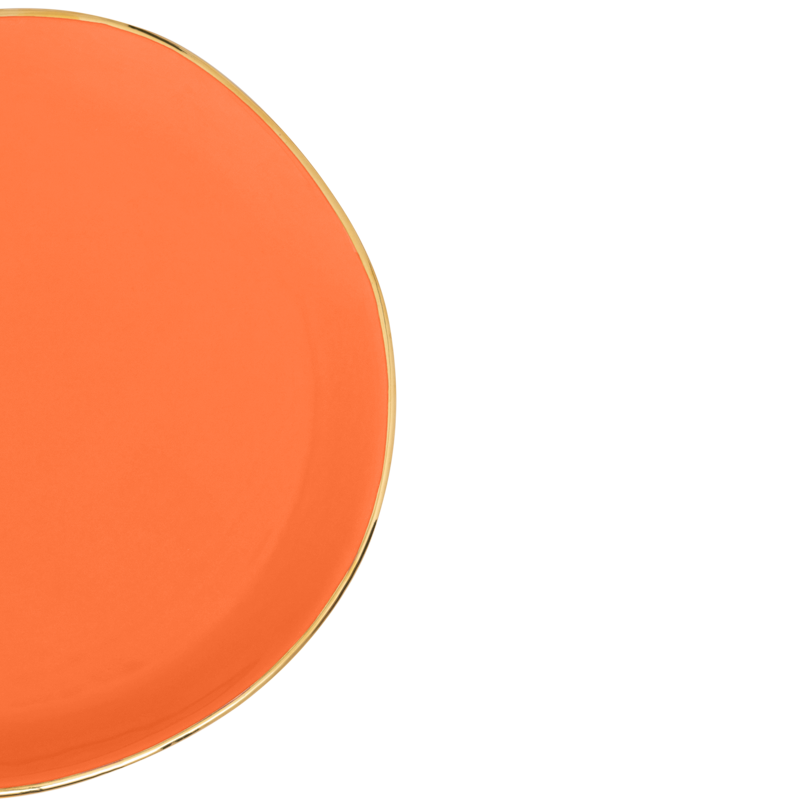 Talíř GOOD MORNING oranžový se zlatým povrchem