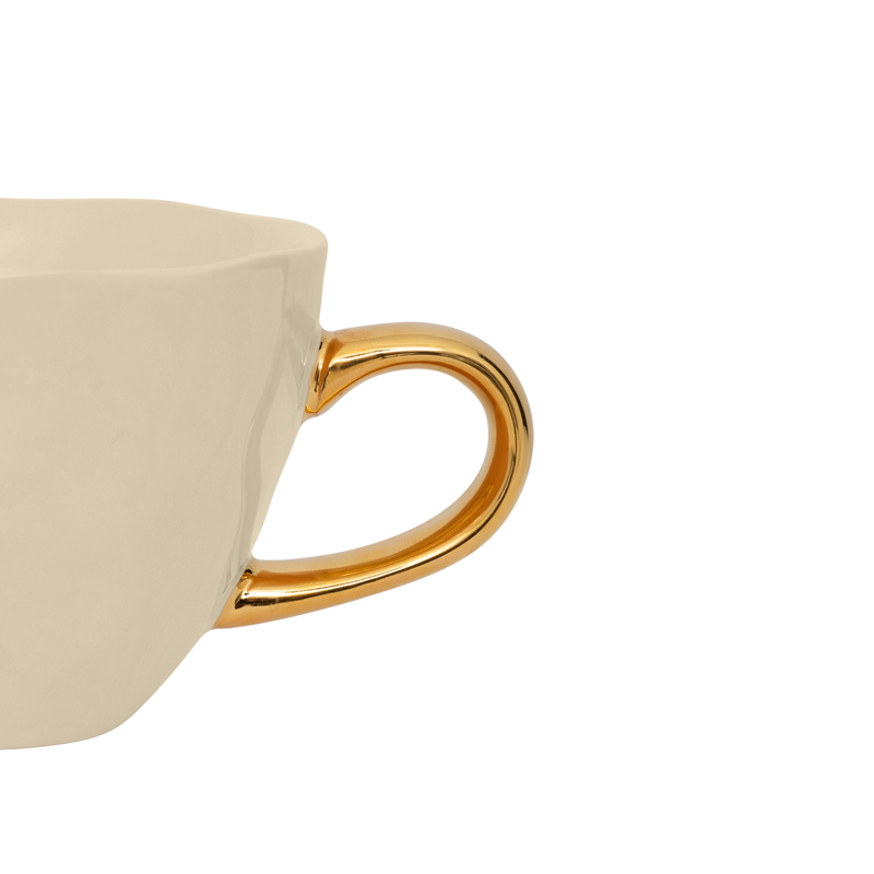 Hrnček na cappuccino GOOD MORNING krémový se zlatým