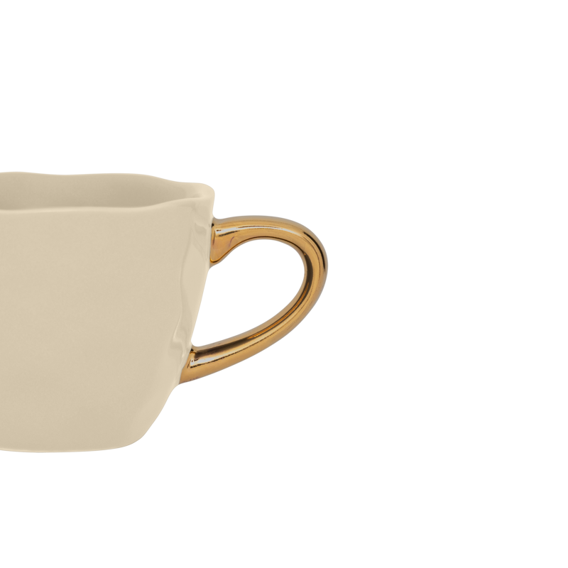 Espresso šálek GOOD MORNING krémový se zlatým