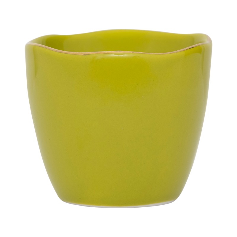 Sada skleniček na vejce GOOD MORNING zelená se zlatým