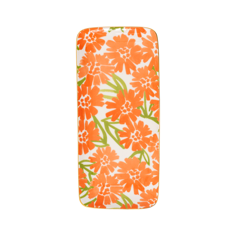 Ceramic Platter GOOD MORNING Floral Motif [Ewelina] [Amelia spr]