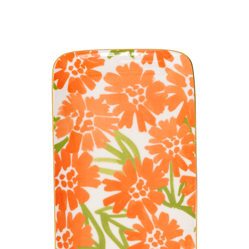 Ceramic Platter GOOD MORNING Floral Motif [Ewelina] [Amelia spr]