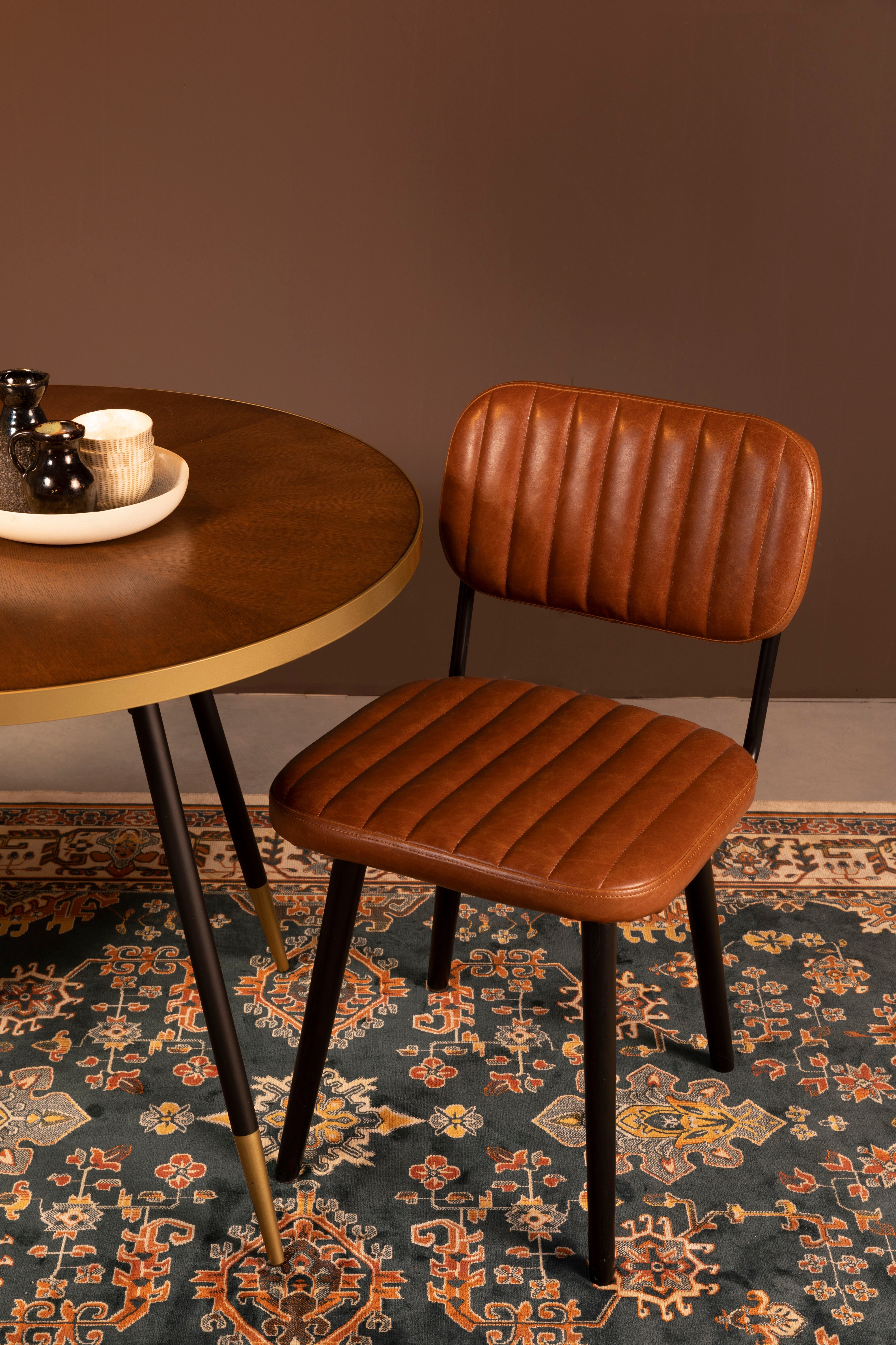 Židle JAKE hnědá ekokůže