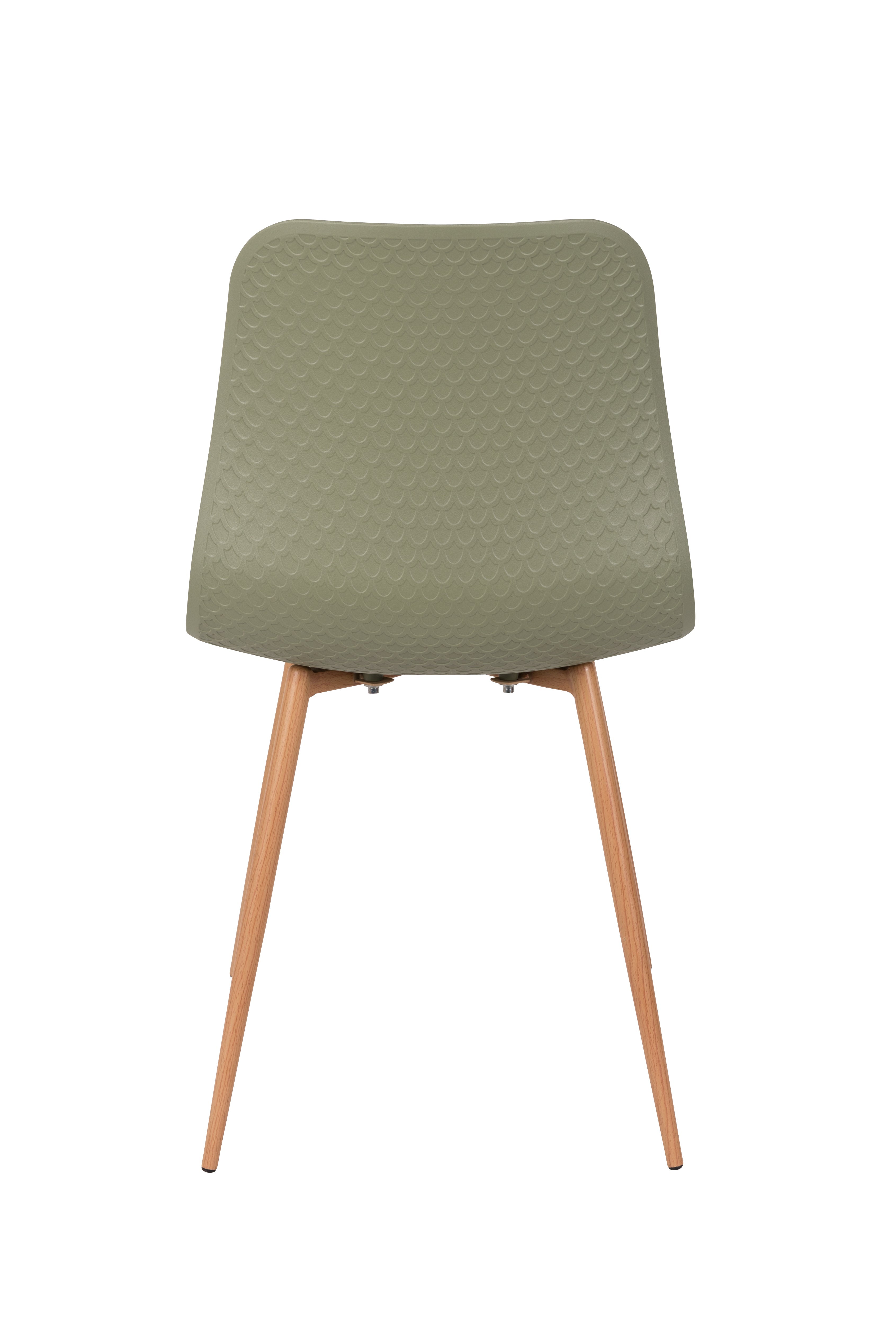 Židle LEON zelená s dřevěnou základnou
