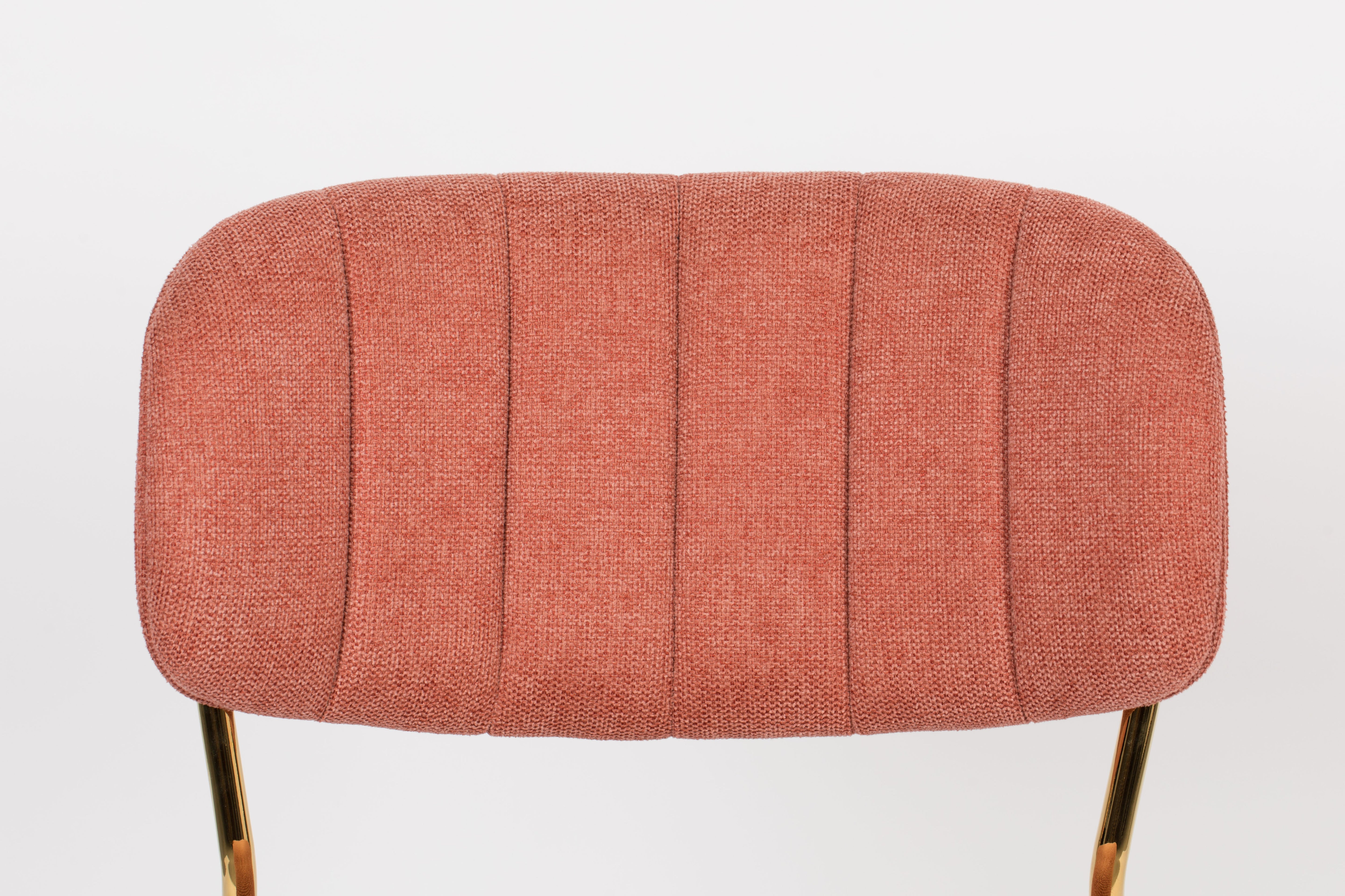 Židle JOLIEN růžová se zlatou základnou