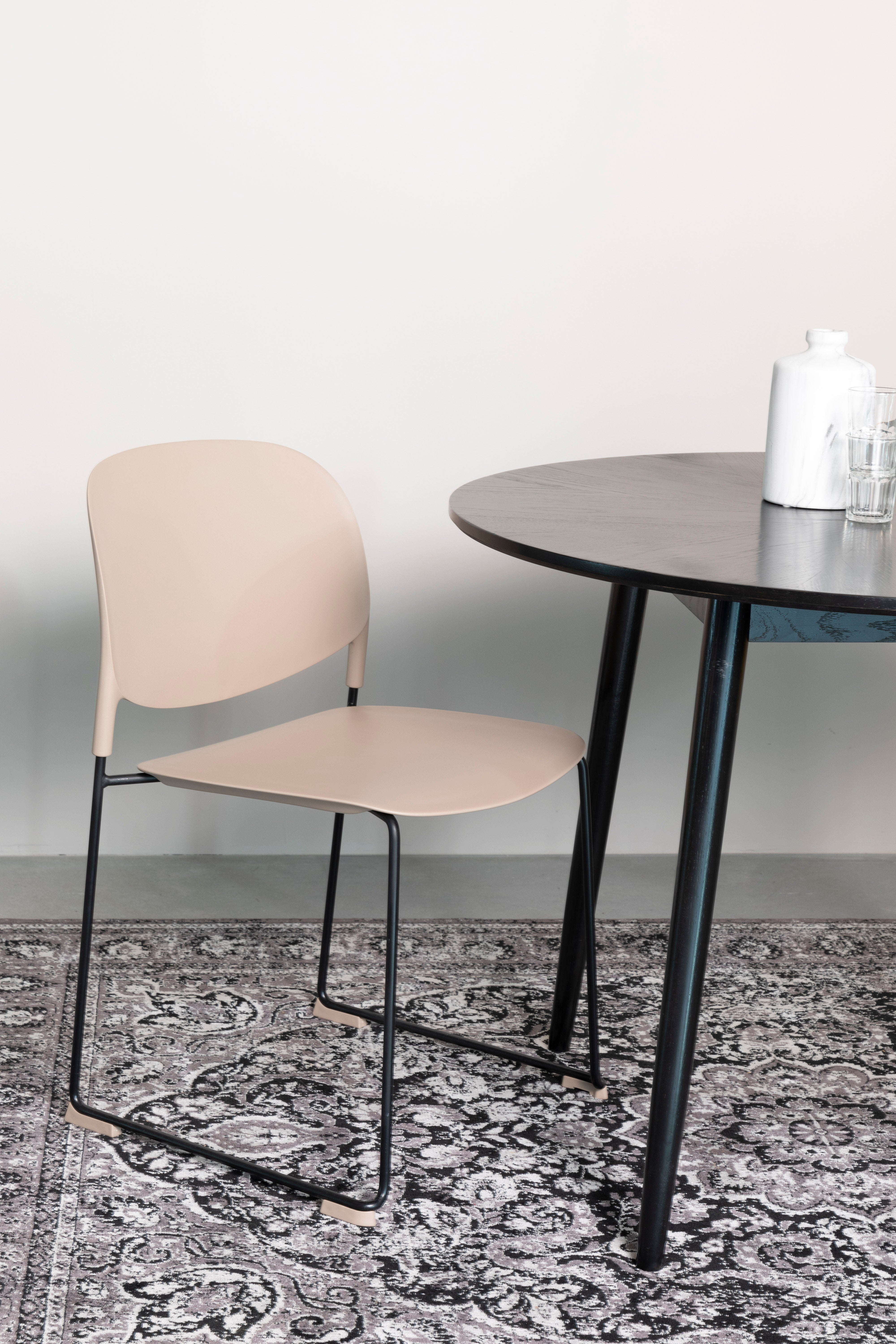 Židle STACKS béžová s černým podstavcem