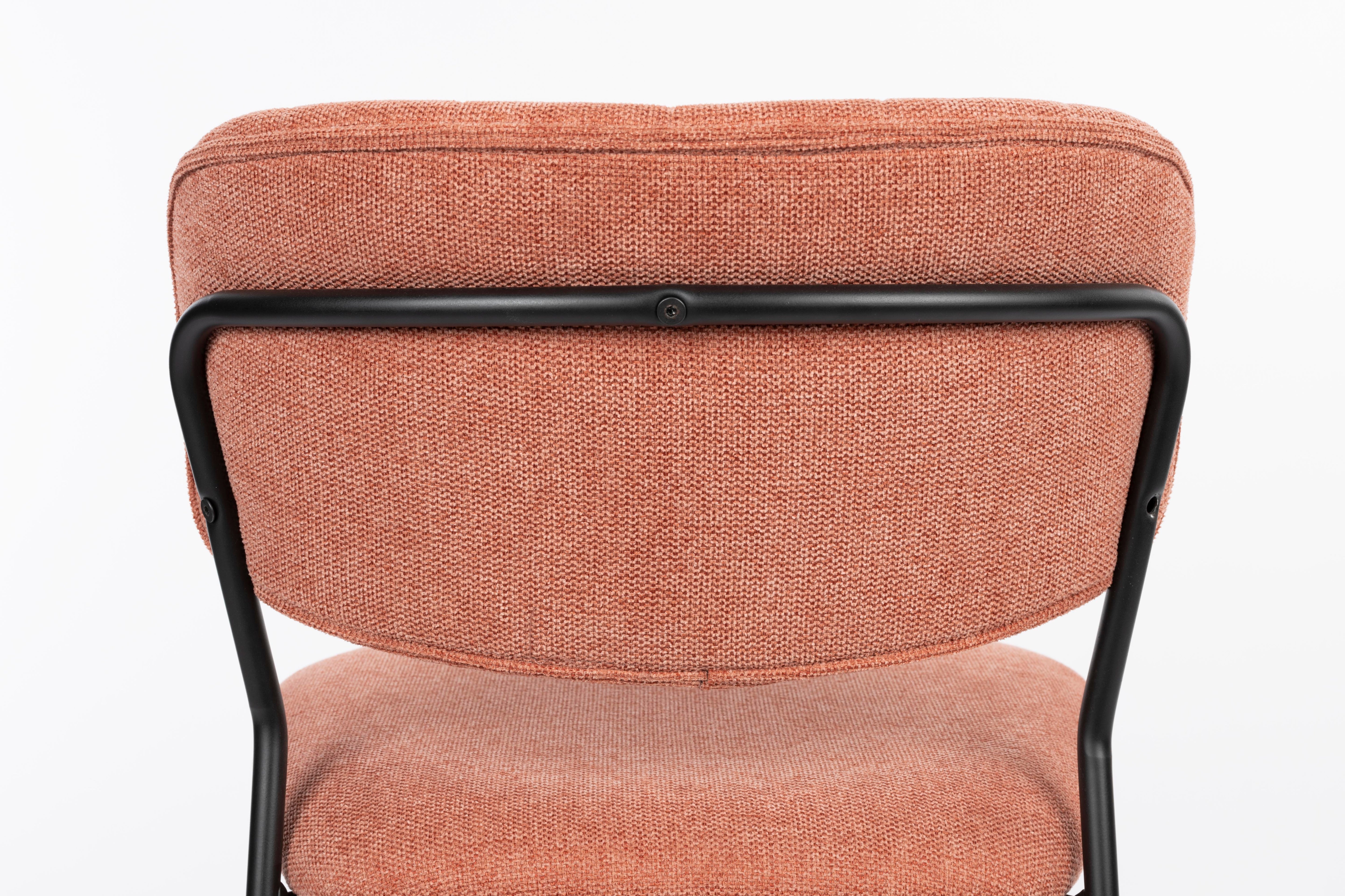 JOLIEN Chair in Salmon Pink with Black Base