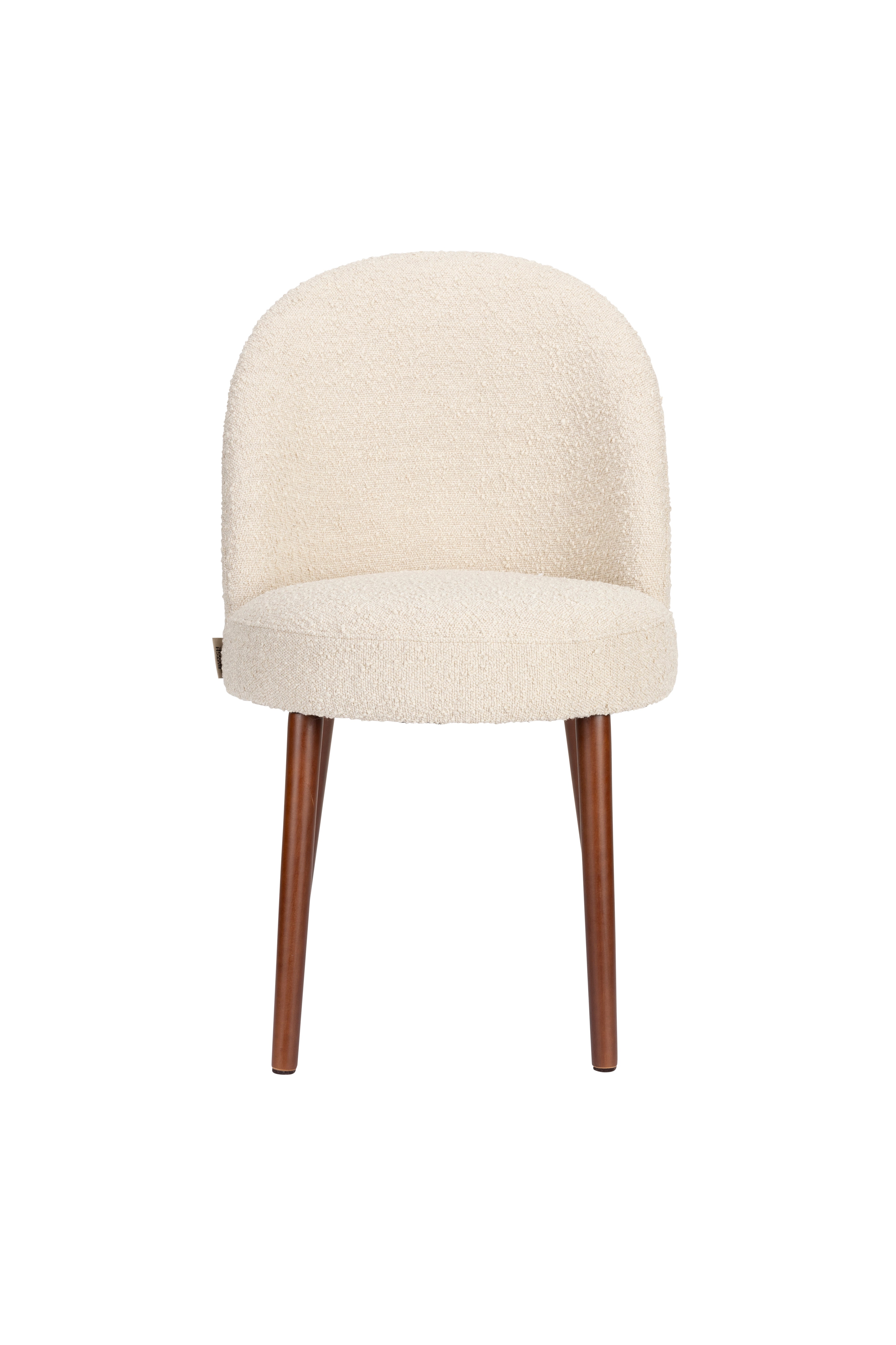 BARBARA chair beige with wooden base