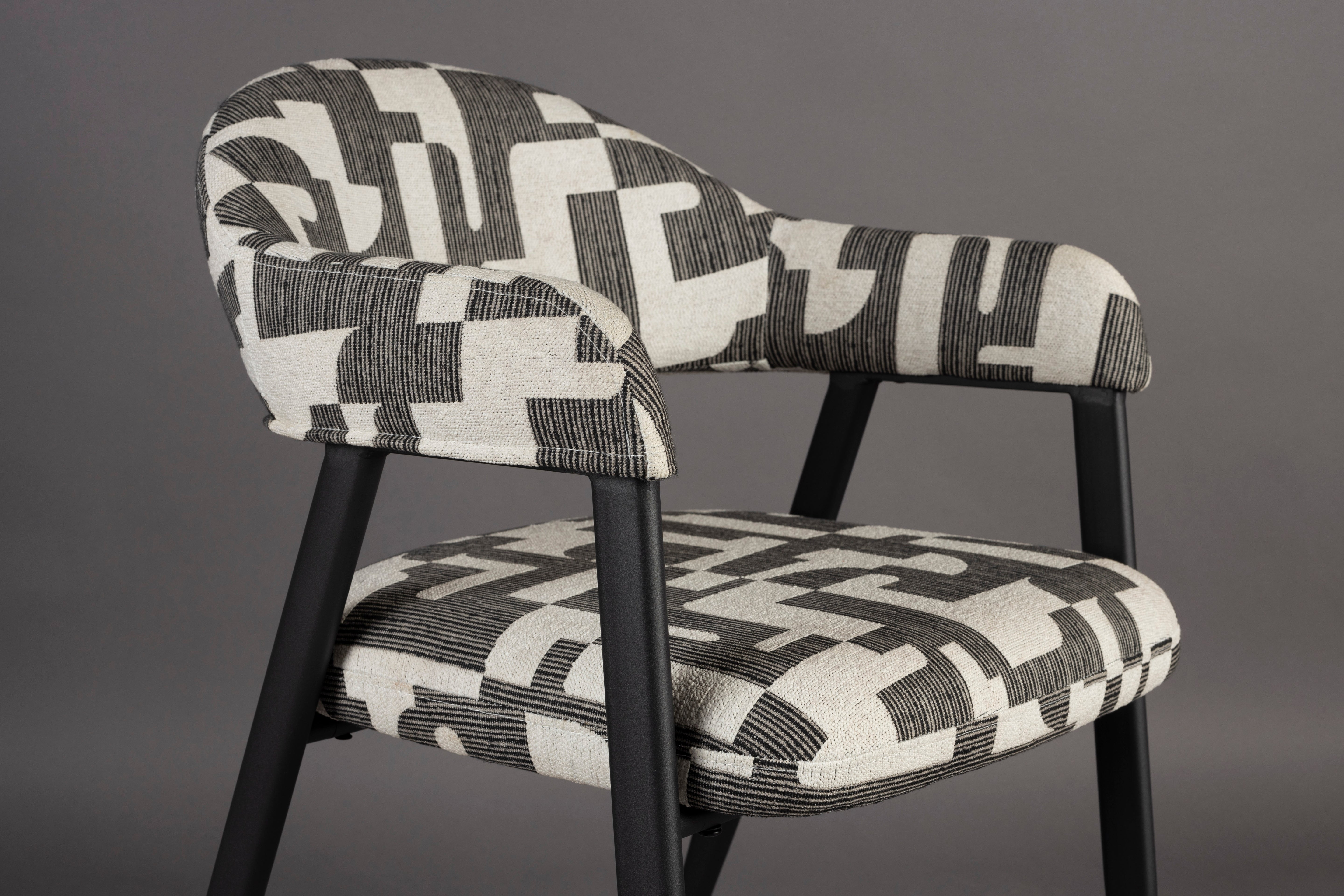 MIYO Chair white with black pattern