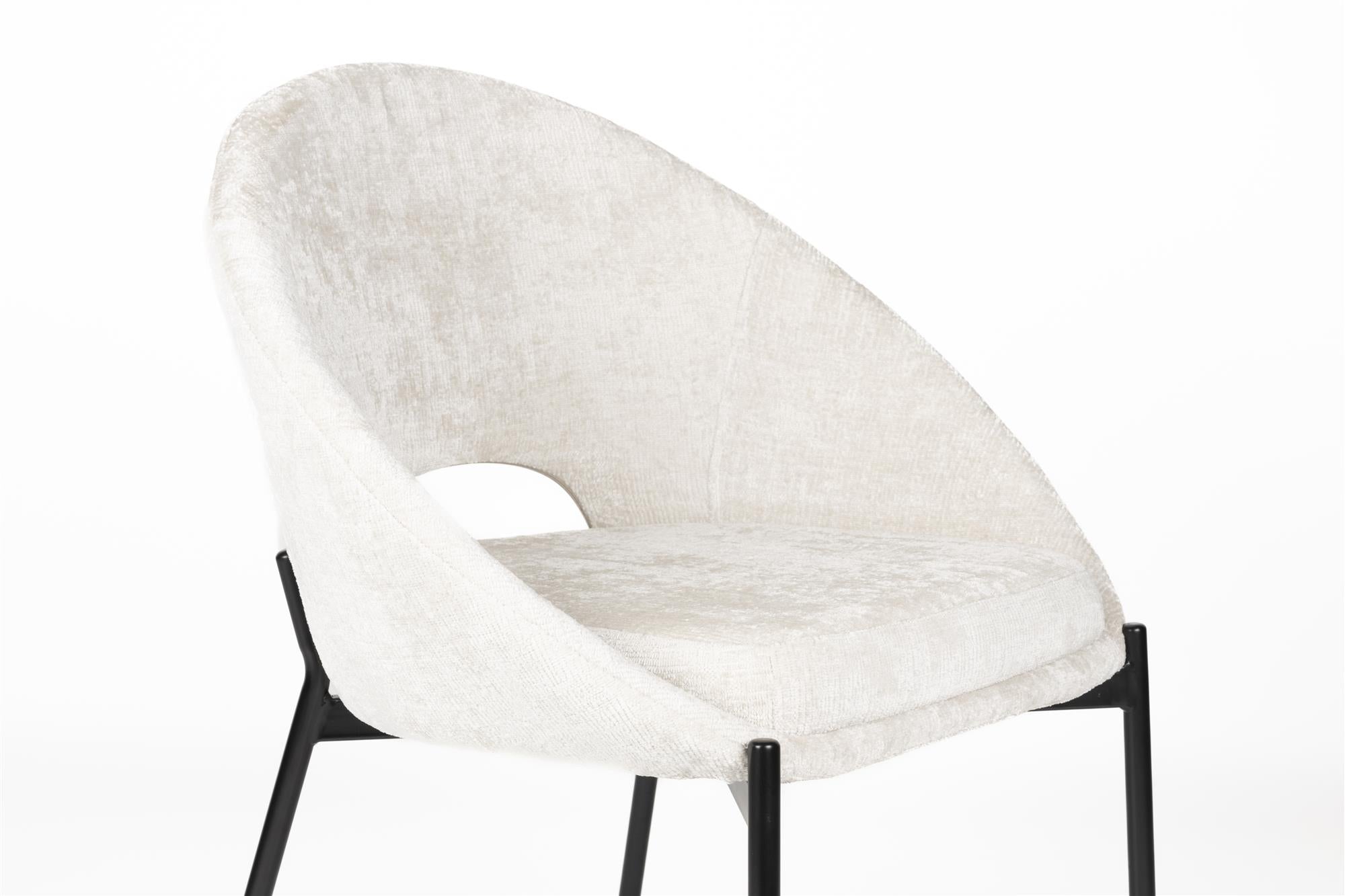 Židle DANDO bílá s černým podstavcem