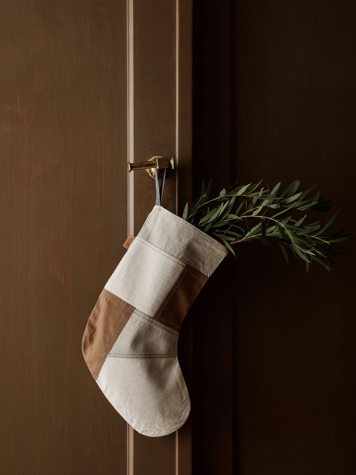 Tonal Christmas Stocking beige