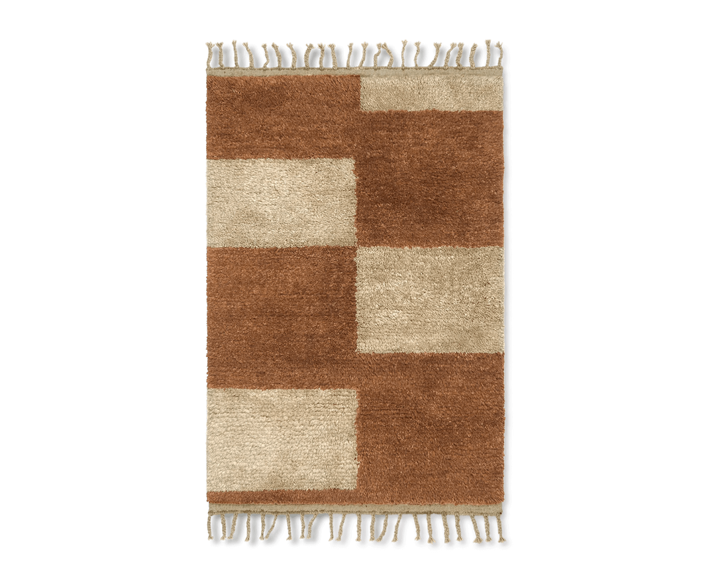 Dywan MARA KNOTTED złamana biel z ceglanym