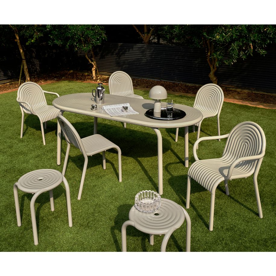 Krzesło zewnętrzne GROOVE złamana biel