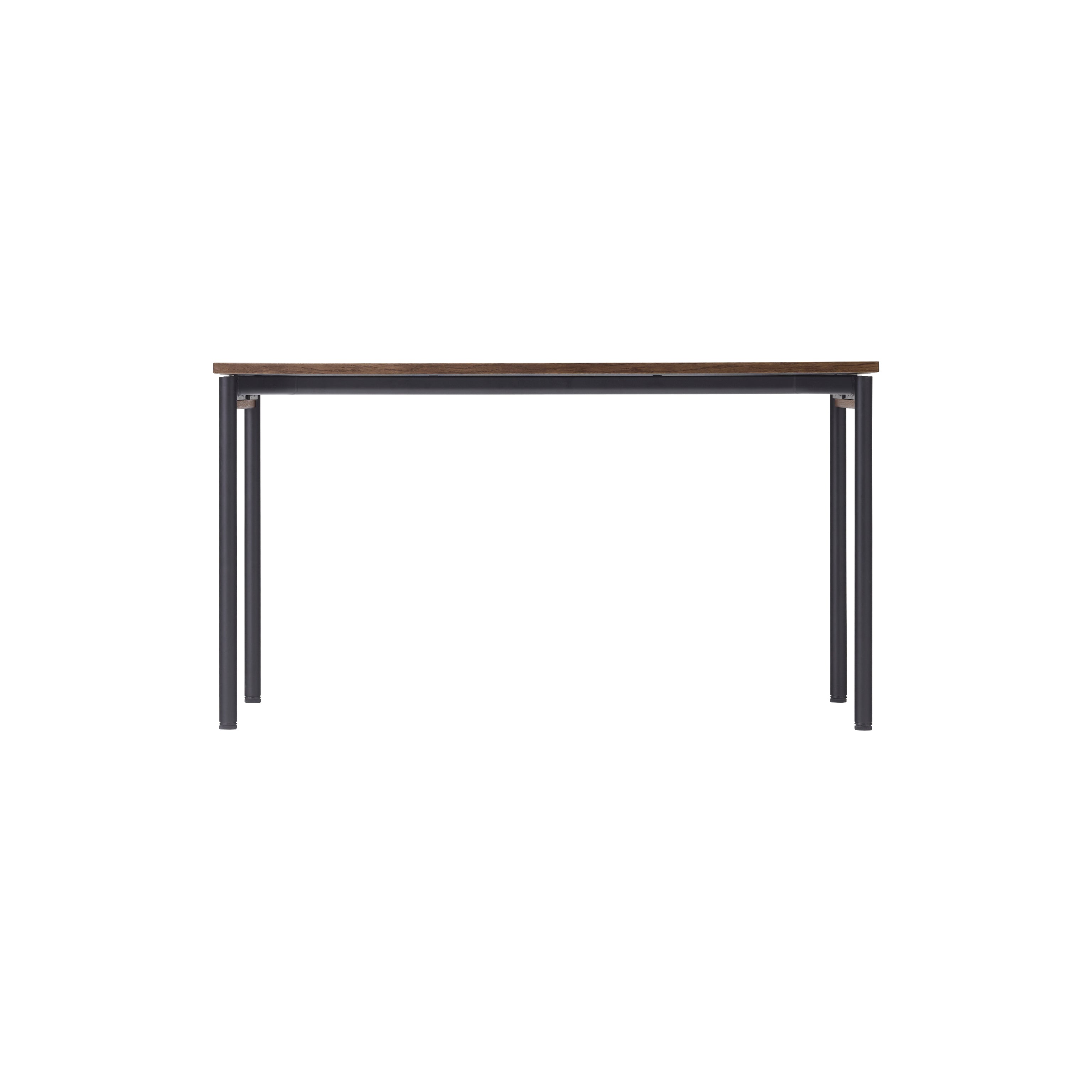 CO table dark brown laminate with black base